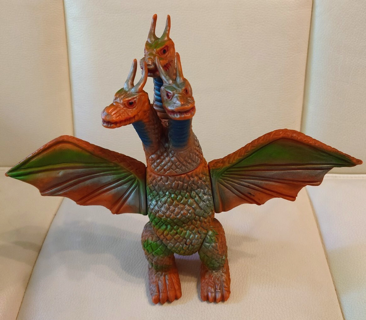 Vintage BULLMARK King Ghidorah Sofubi Kaiju Toho Godzilla Japan *doodle