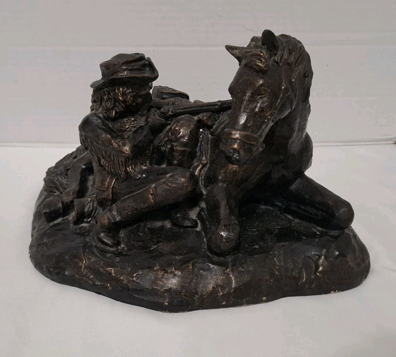 UNIVERSAL STATUARY OLD WEST COWBOY WITH HORSE WESTERN ART ORIGINAL FIGURINE