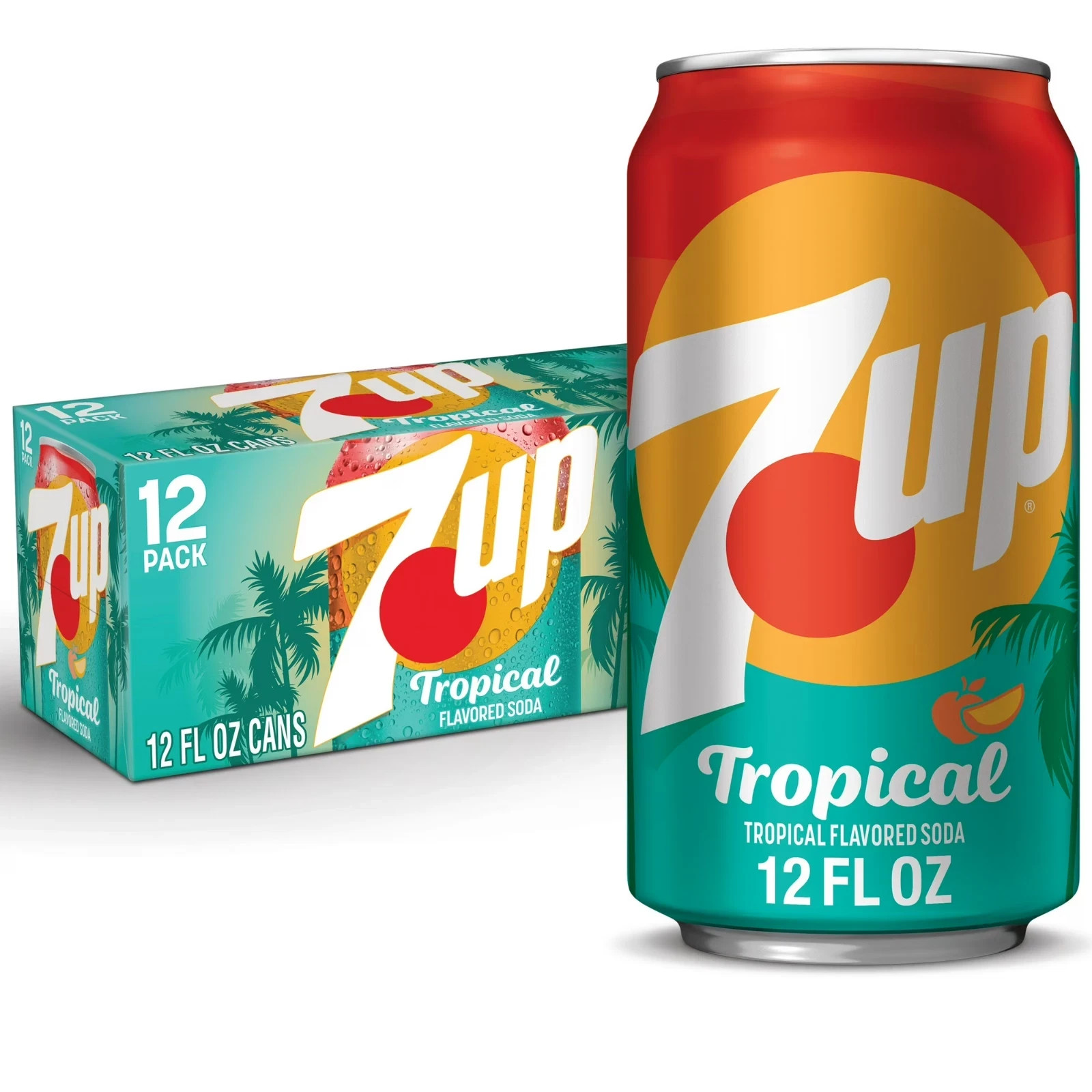 7UP Tropical Caffeine Free Lemon Lime Mango Peach Soda Pop(12 fl oz 12 pack can) 7UP Tropical Caffeine Free Lemon Lime Mango Peach Soda Pop(12 fl oz 12 pack can)