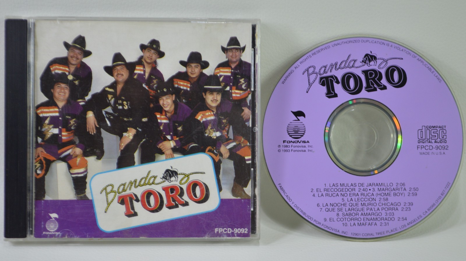 Banda Toro CD 1993 Fonovisa Vintage Rare Muy Escaso Raro Quebradita