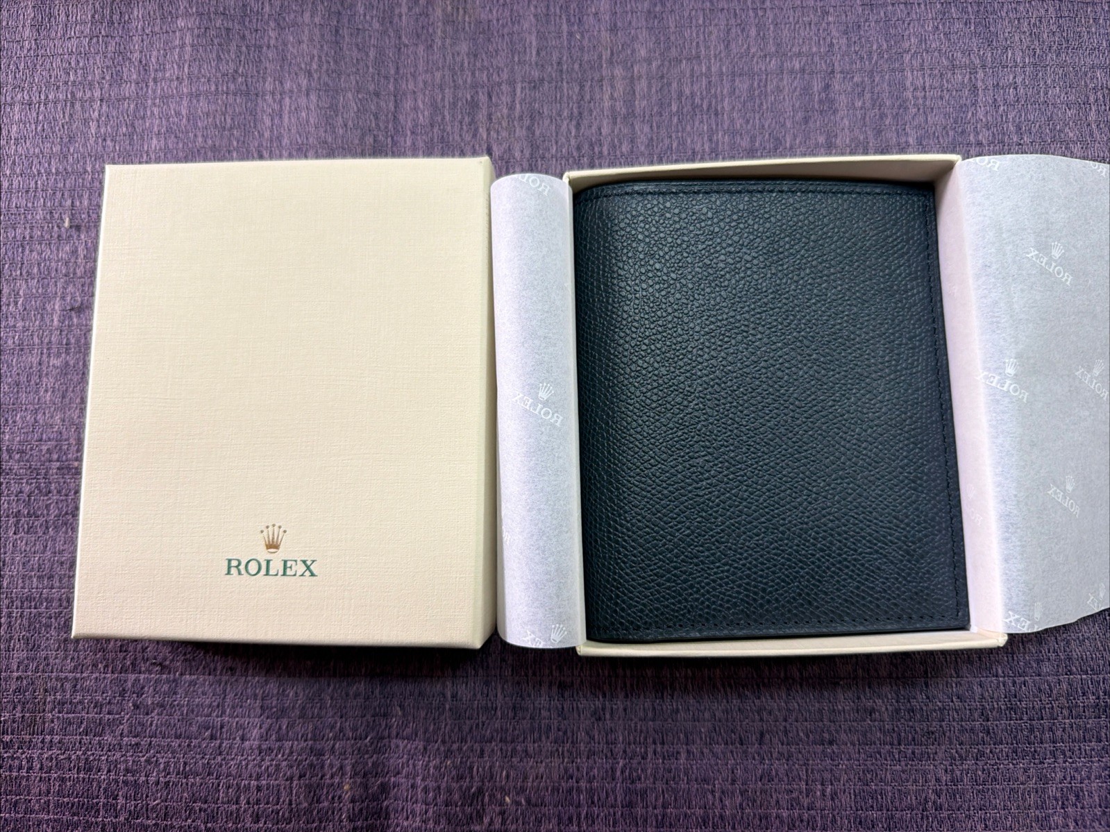 2026 Rolex Men's Bi-fold Dark gray wallet;space for card & coin.new Gift in Box
