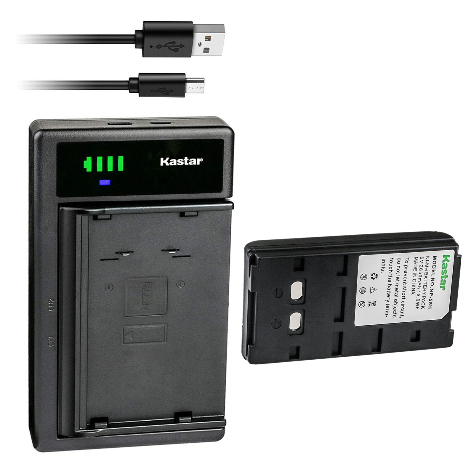 Kastar LED Charger Battery for Sony NP-55H NP-77H Handycam HI8 NP-80D AC-V55