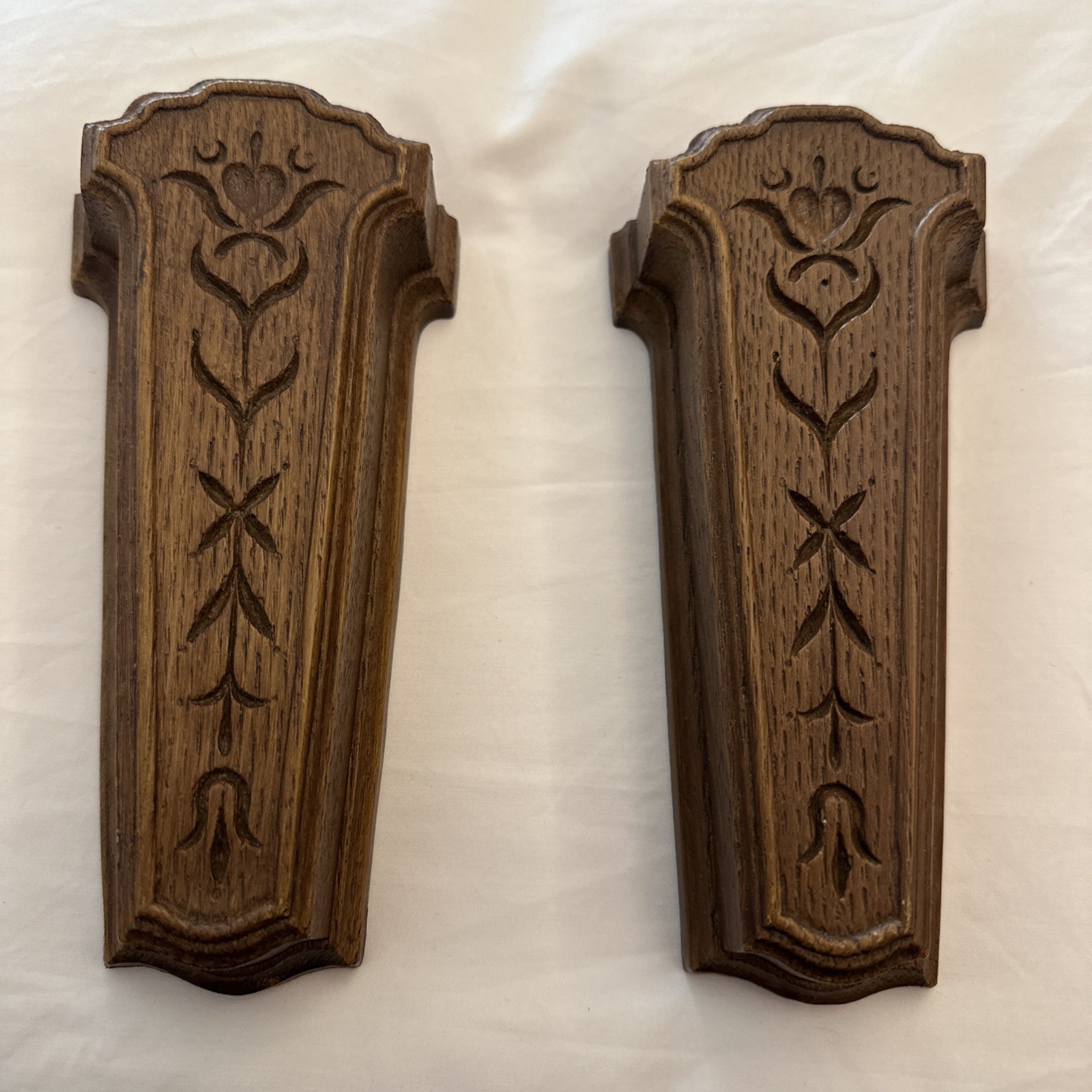 Vintage MCM  Pair (2) Homco Faux Wood Wall Pockets - 1981 - 7