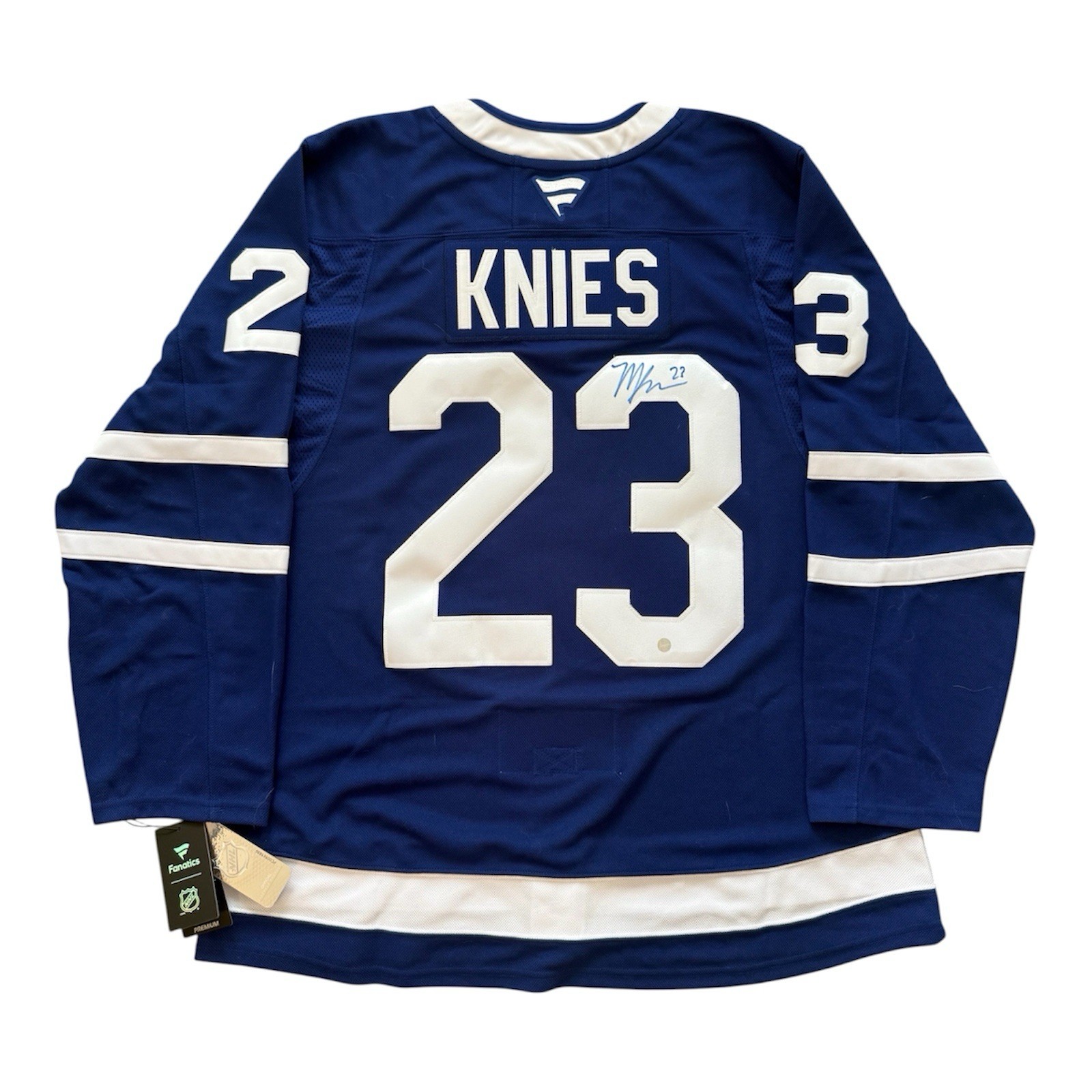Matthew Knies Signed Fanatics Premium Blue Jersey – Frameworth COA – 