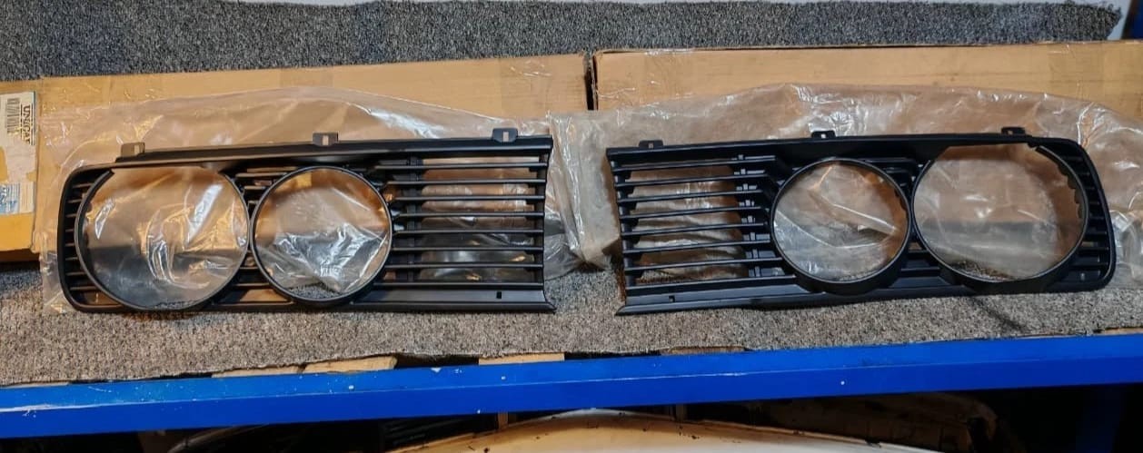 BMW E28 5 Series 535i 533i 528i Front Headlight Grill set Unicar Italian Made BMW E28 5 Series 535i 533i 528i Front Headlight Grill set Unicar Italian Made