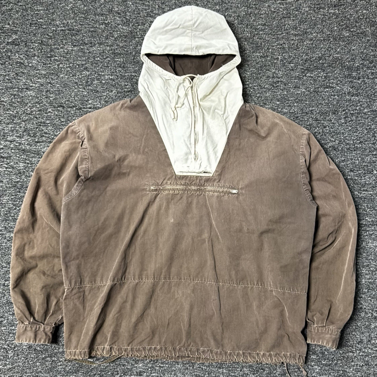 J Crew RARE Oarsman Cotton Faded Brown GRAIL Anorak Jacket Vintage 80s Sz S Mens