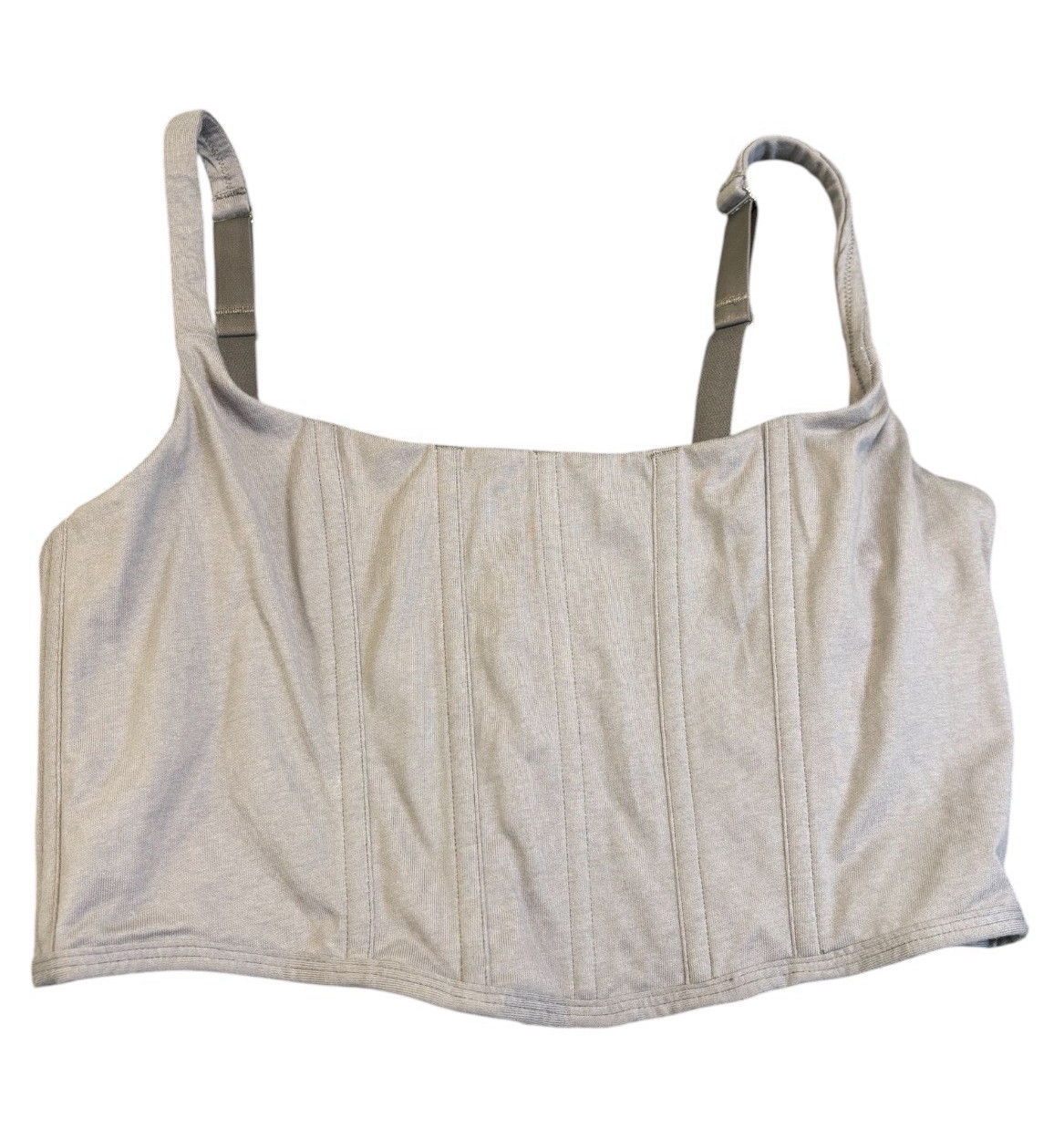 NWT SKIMS Cotton Corset Top adjustable Charcoal Grey XL Sculpting Bustier Tank