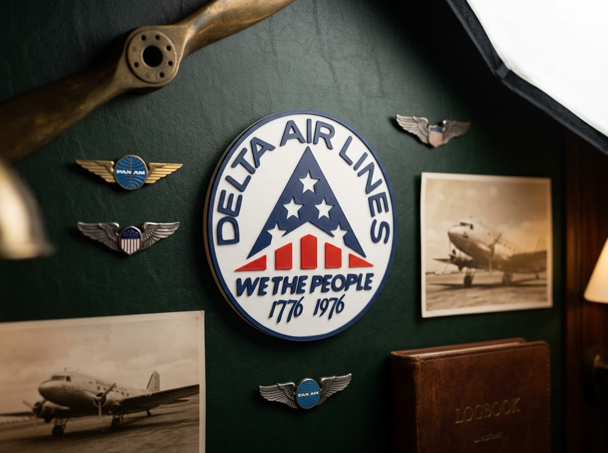 Delta Air Lines Bicentennial 1776–1976 We The People 3D  Wall Shelf Desk Sign