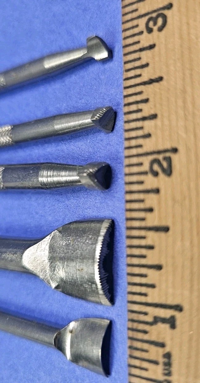 Lot of 5 Craftool Leather Stamping Tool Punch Various Styles Shapes Crafts