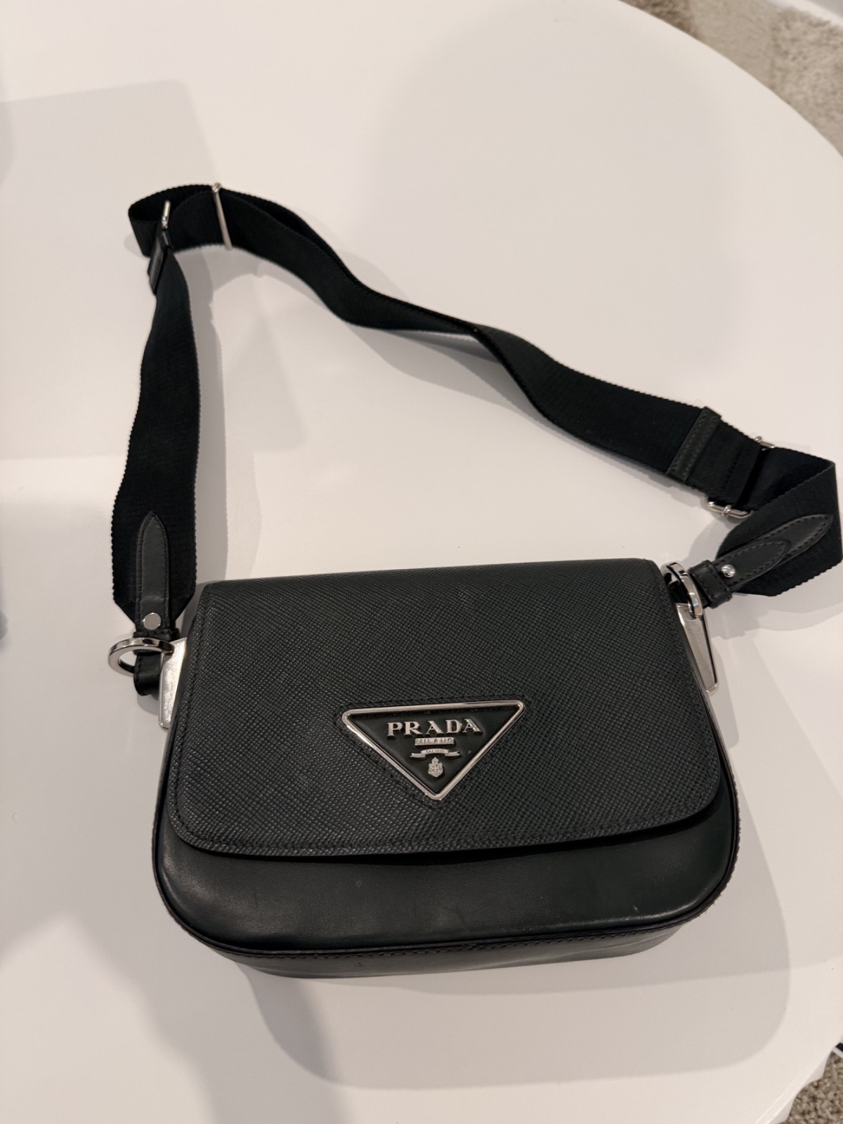 Prada Saffiana Leather crossbody shoulder bag Authentic
