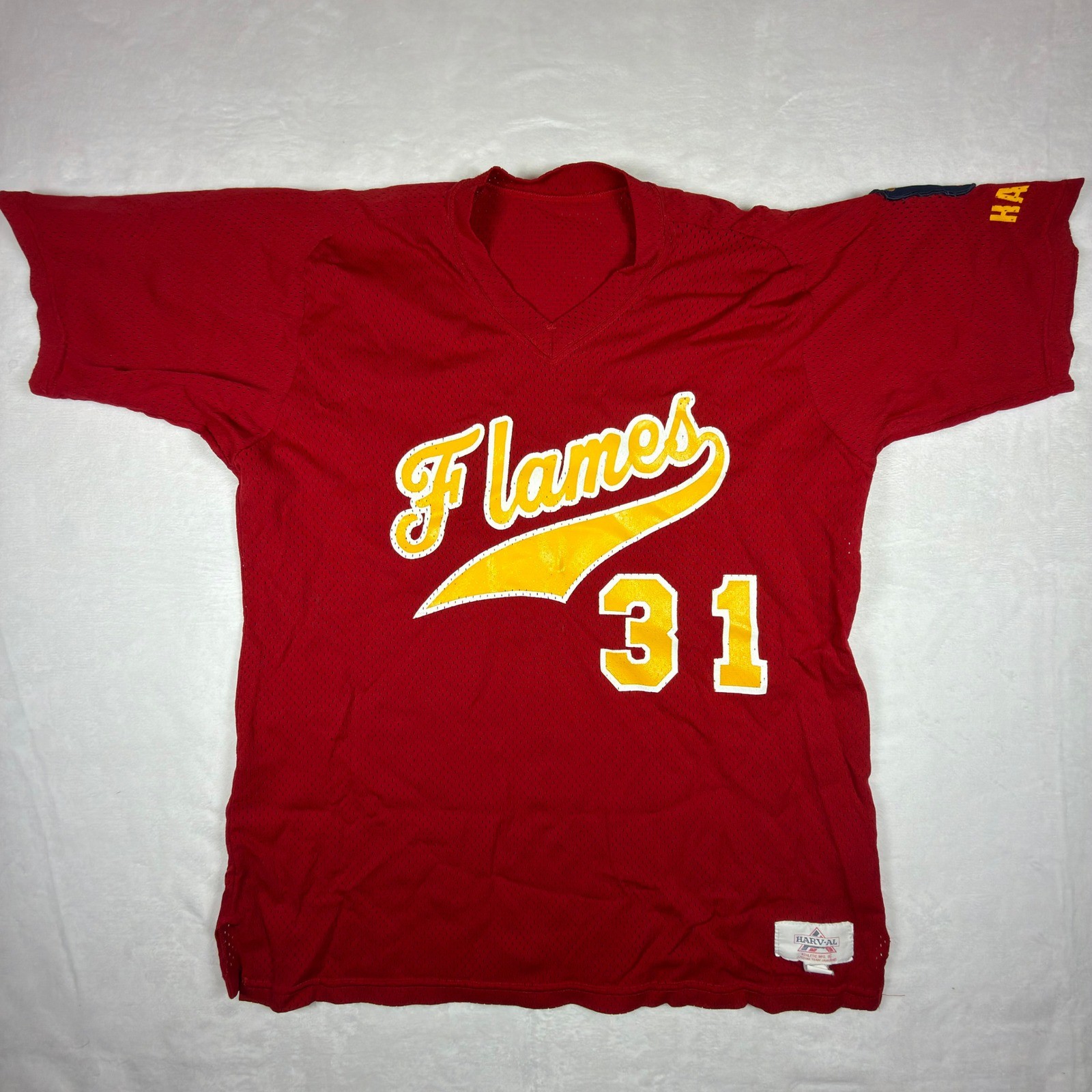 Vintage Harv-Al Baseball Jersey Hanford Flames XL Red Mesh Washington State Vintage Harv-Al Baseball Jersey Hanford Flames XL Red Mesh Washington State