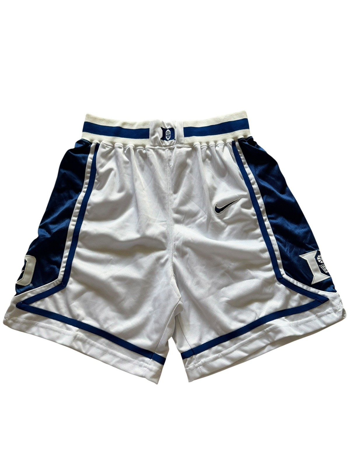 Vintage Nike Authentic DUKE BLUE DEVILS Basketball Shorts Size 36 Home White