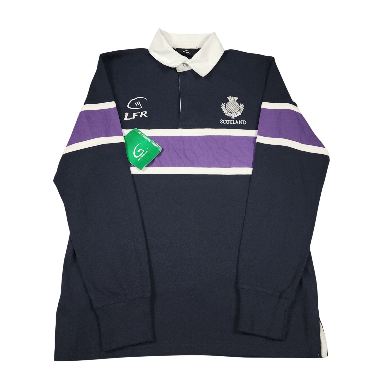 Scotland Rugby Shirt Mens M Black Live For Rugby Thistle NWT Long Sleeve