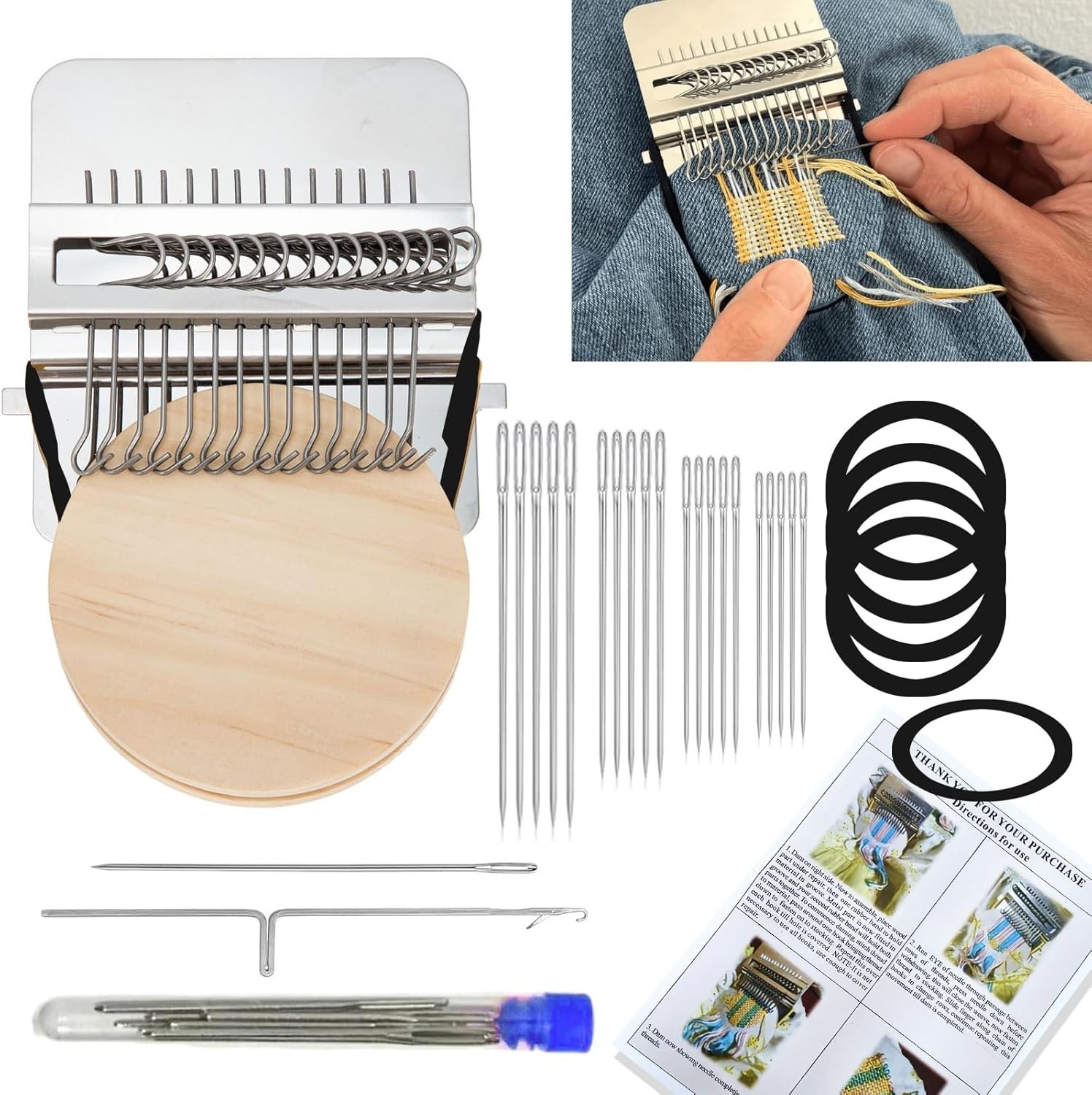 New Knit Patch Mending Kit 2.0 Mini Portable Knit Repair Tool Set (14 Hooks).