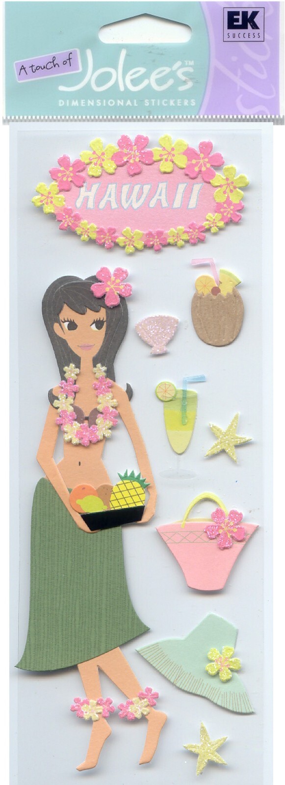 Vintage Touch of Jolee\'s HAWAII Hula Theme 3-D Stickers 64423 FAST 