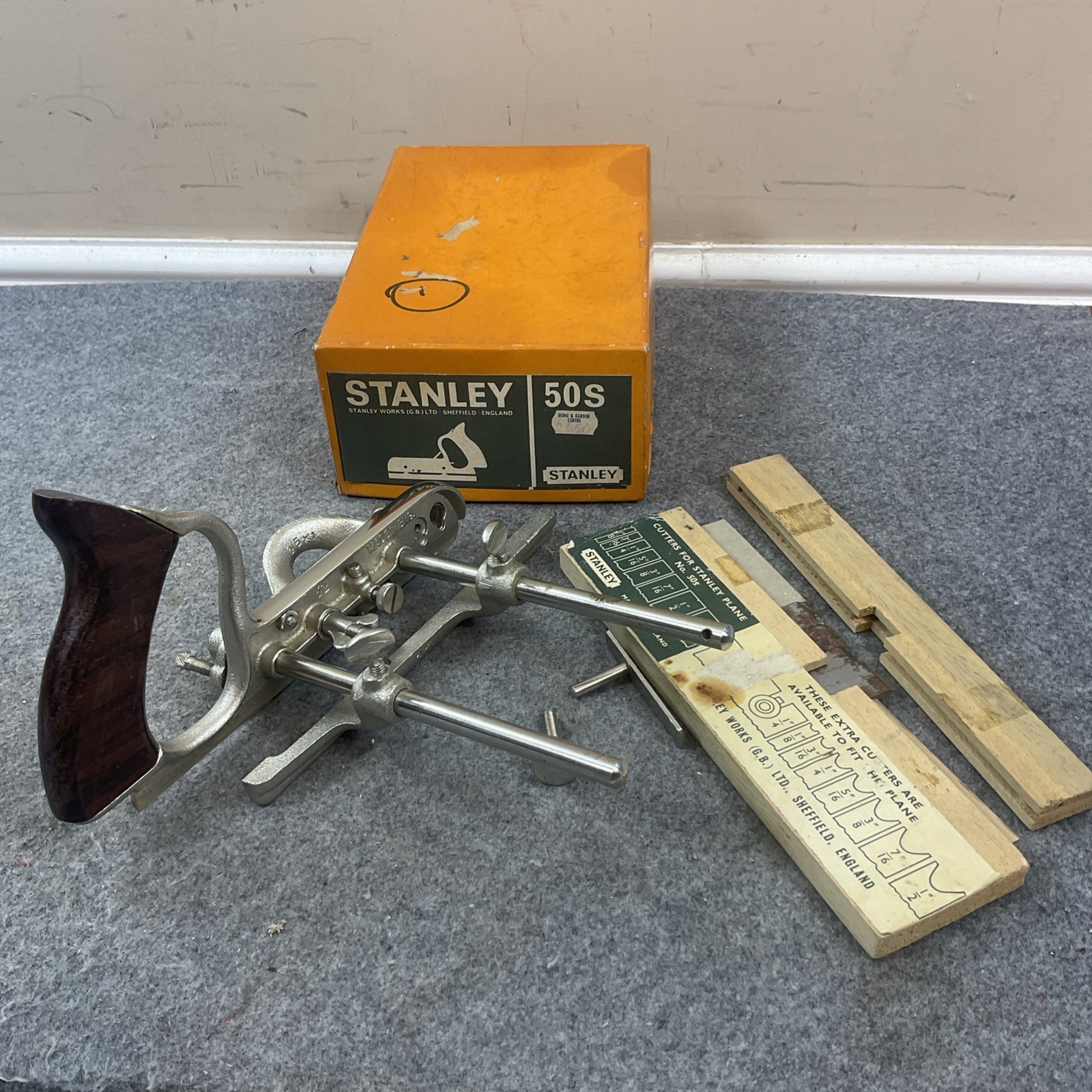 Vintage Stanley No 50S Combination Multi Cutter Plane Boxed Sheffield England