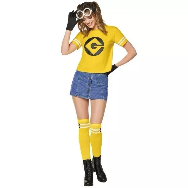 Spirit Halloween Adult MINIONS KEVIN COSTUME WOMENS TEEN SIZE MED 8-10 BRAND NEW