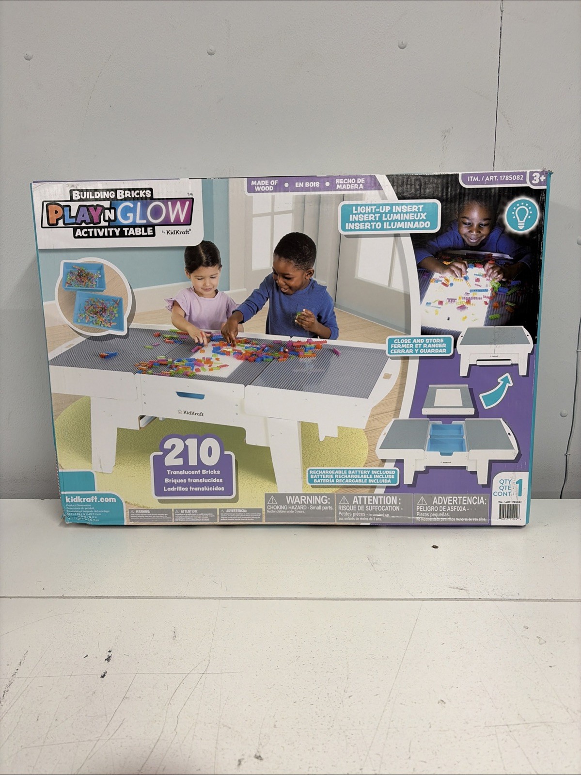 New Kidkraft Building Bricks Play N Glow Activity Table W/210 Brick, White New Kidkraft Building Bricks Play N Glow Activity Table W/210 Brick, White