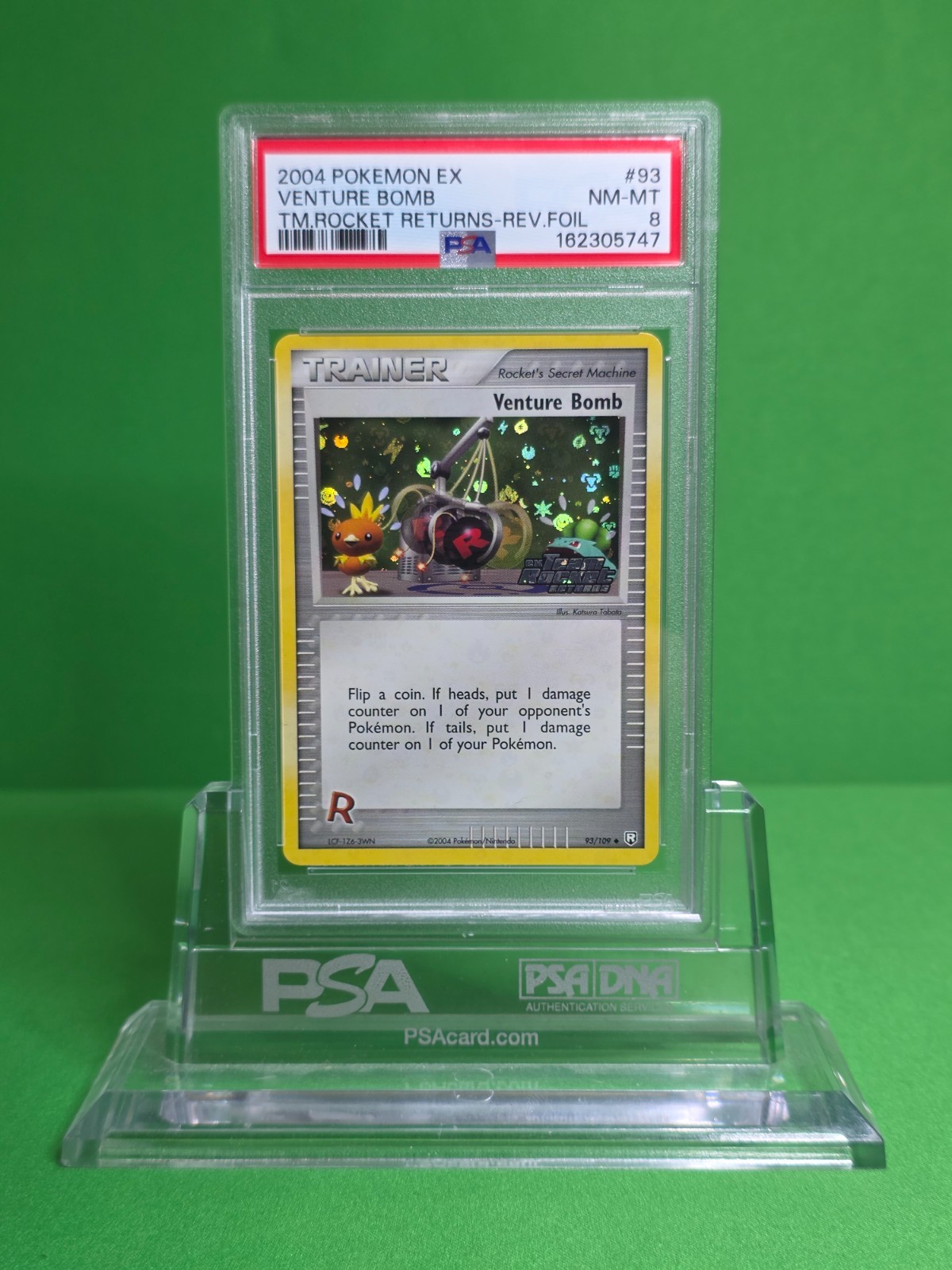 2004 POKEMON EX TEAM ROCKET RETURNS 93 VENTURE BOMB REV FOIL PSA 8