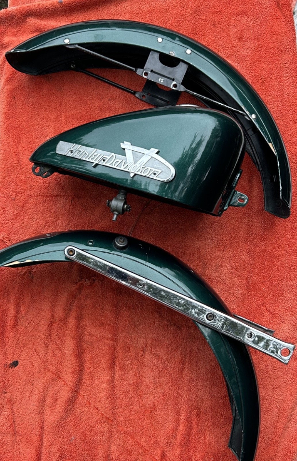1955-78 HARLEY DAVIDSON K/IRONHEAD SPORTSTER KING TANK/FENDER SET 1955-56 EMBLEM