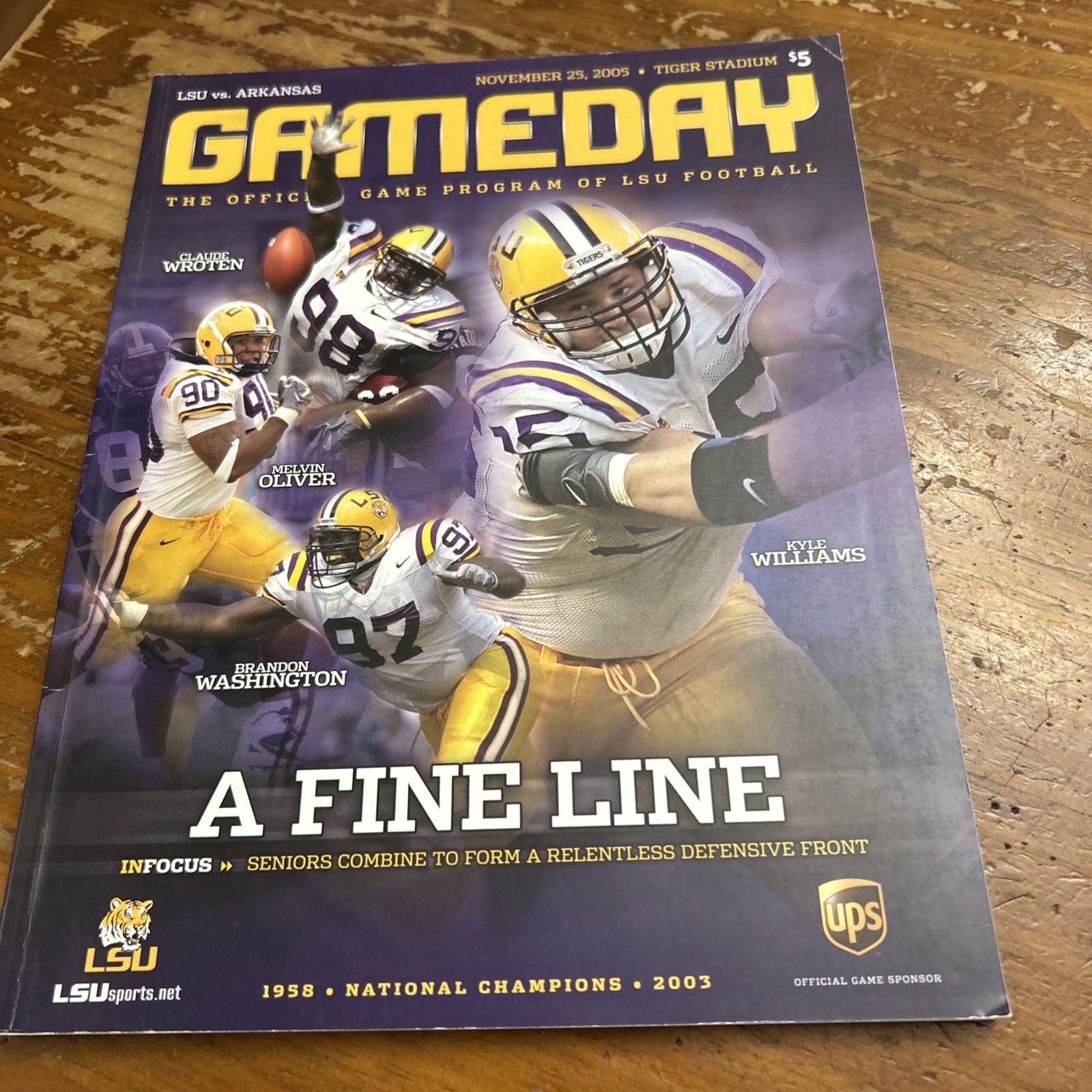 VINTAGE 2005 LSU TIGERS Vs Arkansas Razorbacks Program Football