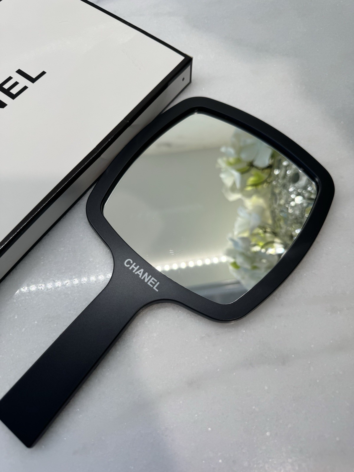 Super Nice Chanel Handheld Mirror Black- New in Box- Gift with Purchase Super Nice Chanel Handheld Mirror Black- New in Box- Gift with Purchase