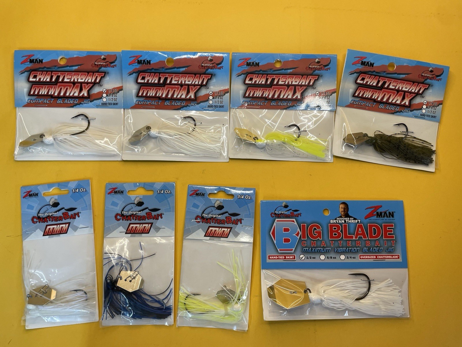 Lot 8 Z-Man ChatterBait Mini Max Mini Big Blade 1/4 1/2 oz Bladed Jigs NEW