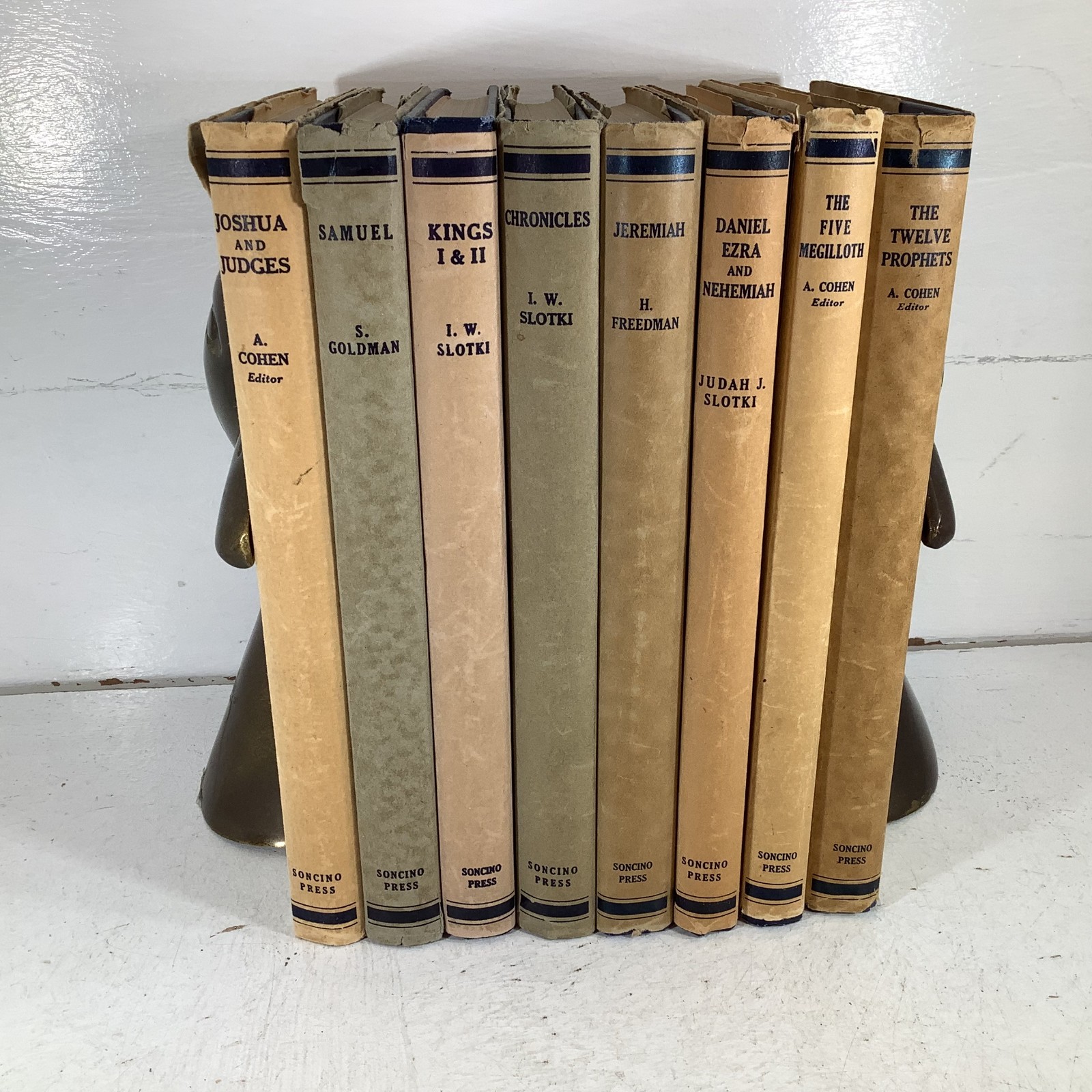 Soncino Books of the Bible Hebrew with English Trans 1st Ed 1948-1952 HC DJ VG