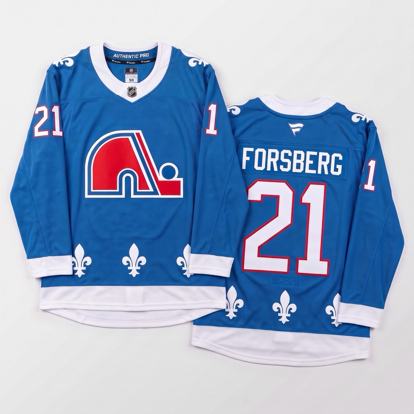 Quebec Nordiques Peter Forsberg #21 Fanatics NHL Hockey Jersey- Size M (50) NEW