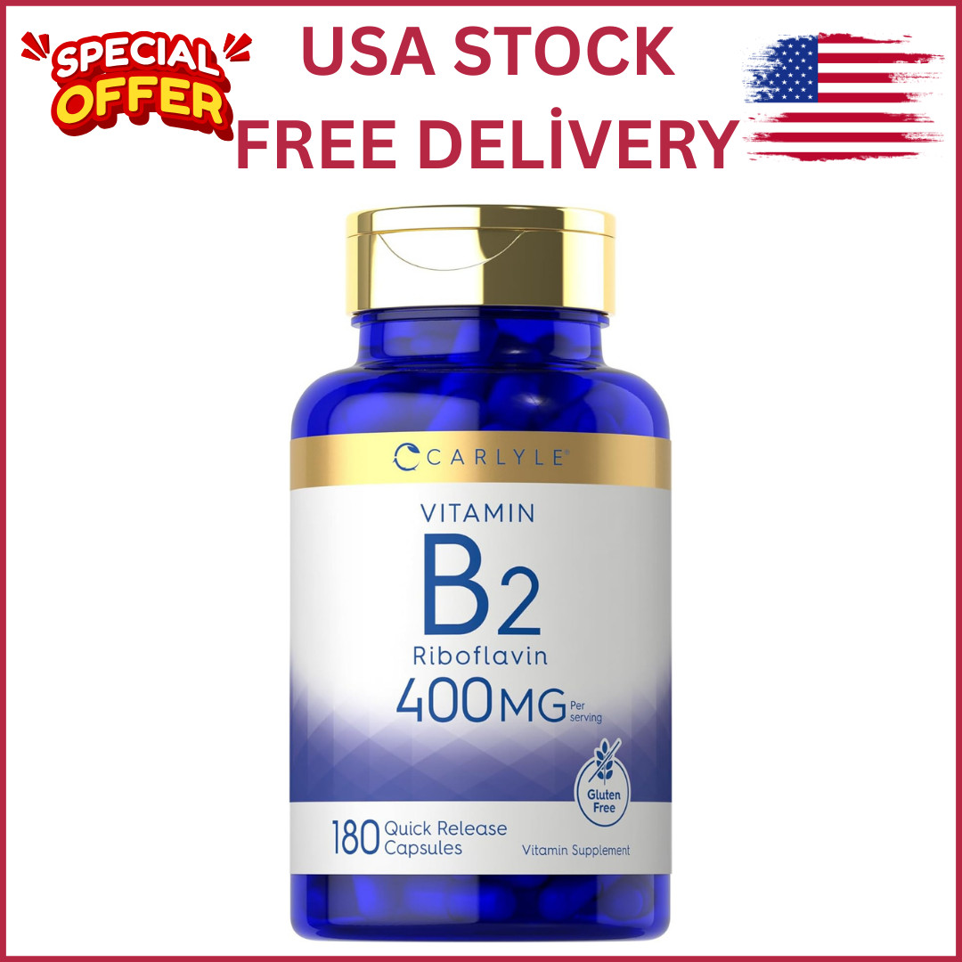 Carlyle Vitamin B-2 400mg 180 Count Non-GMO Gluten Free Supplement B2 Riboflavin Carlyle Vitamin B-2 400mg 180 Count Non-GMO Gluten Free Supplement B2 Riboflavin