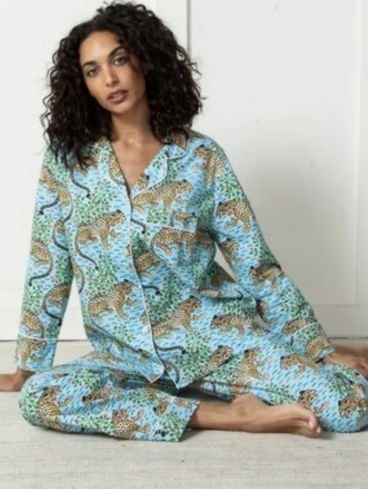 Printfresh Bagheera Something Blue Long Pajama Set Size small TALL NWT organic Printfresh Bagheera Something Blue Long Pajama Set Size small TALL NWT organic