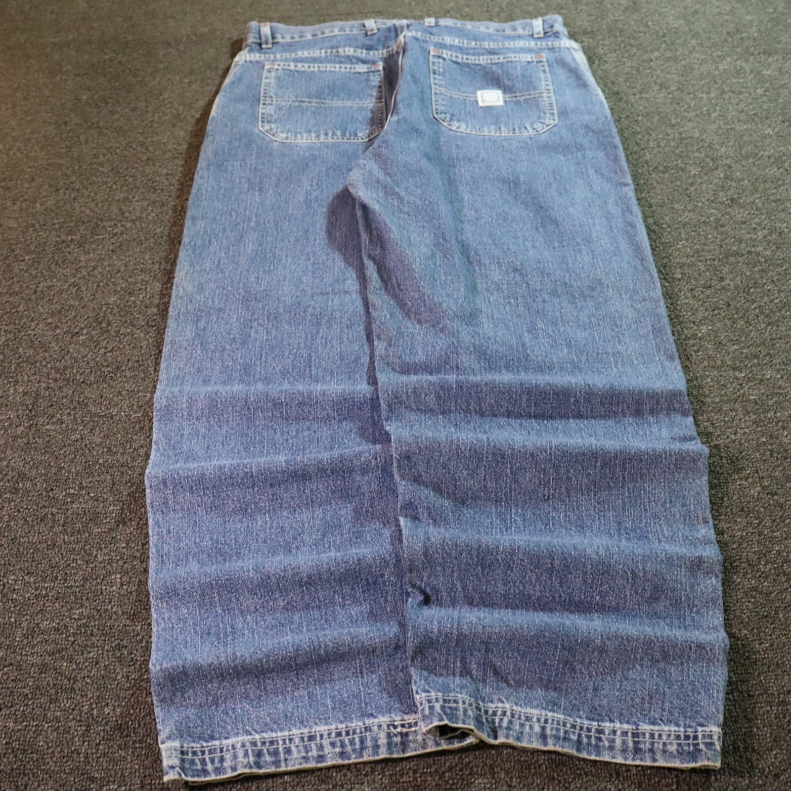 Faded Glory Baggy Jeans Mens 36x30 Blue Denim Patched Y2k Vintage Skater Retro