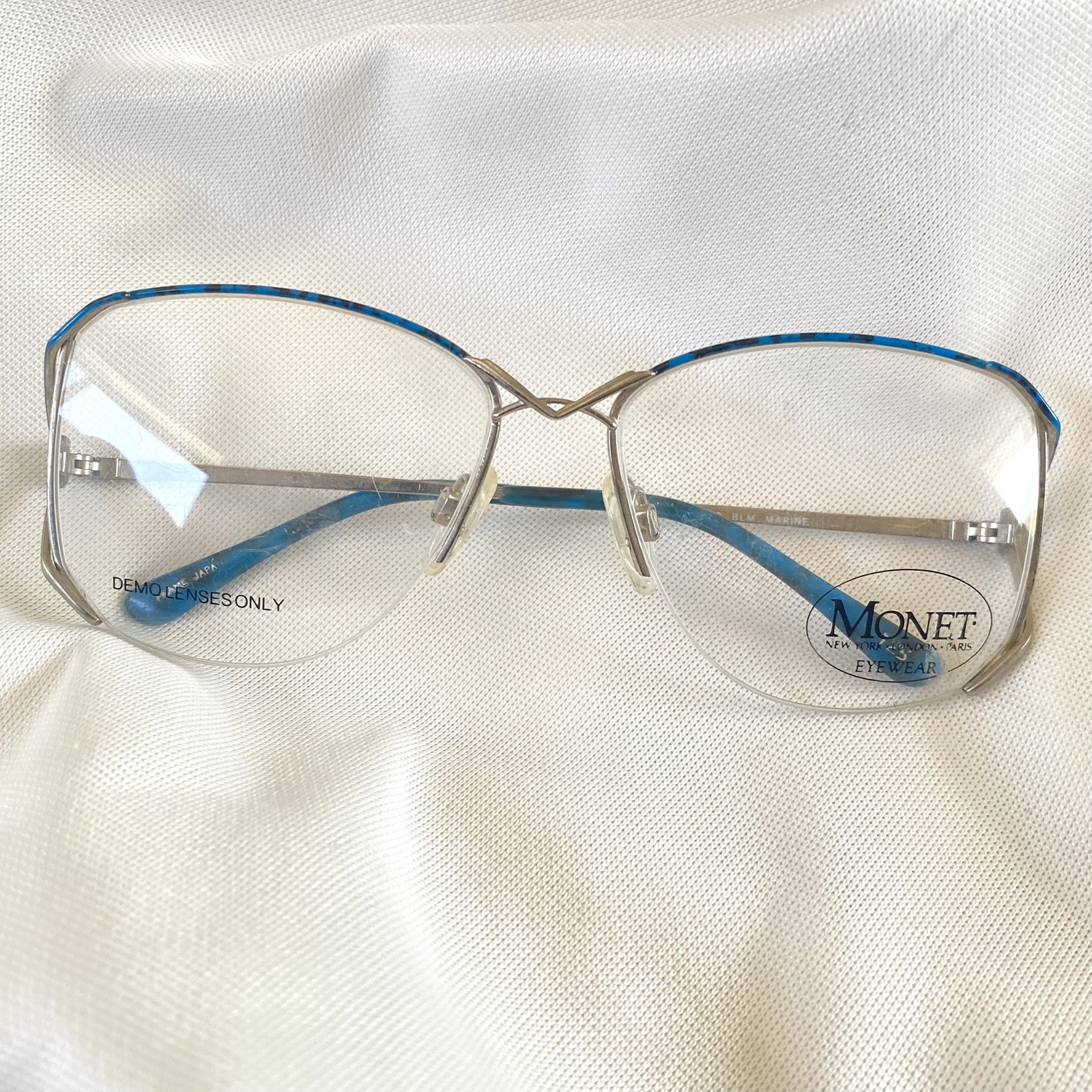 NOS Vintage Monet Turquoise EYEGLASS FRAMES Japan 55 15 125