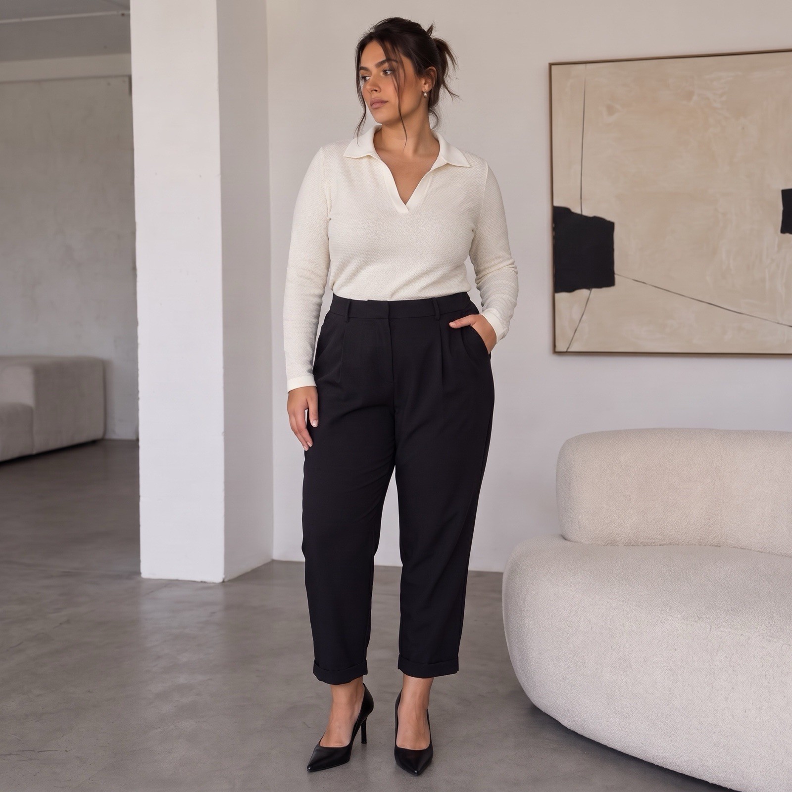 TORRID STUDIO Size 2X Cuffed Pleated Crepe Pants Black Professional Office TORRID STUDIO Size 2X Cuffed Pleated Crepe Pants Black Professional Office