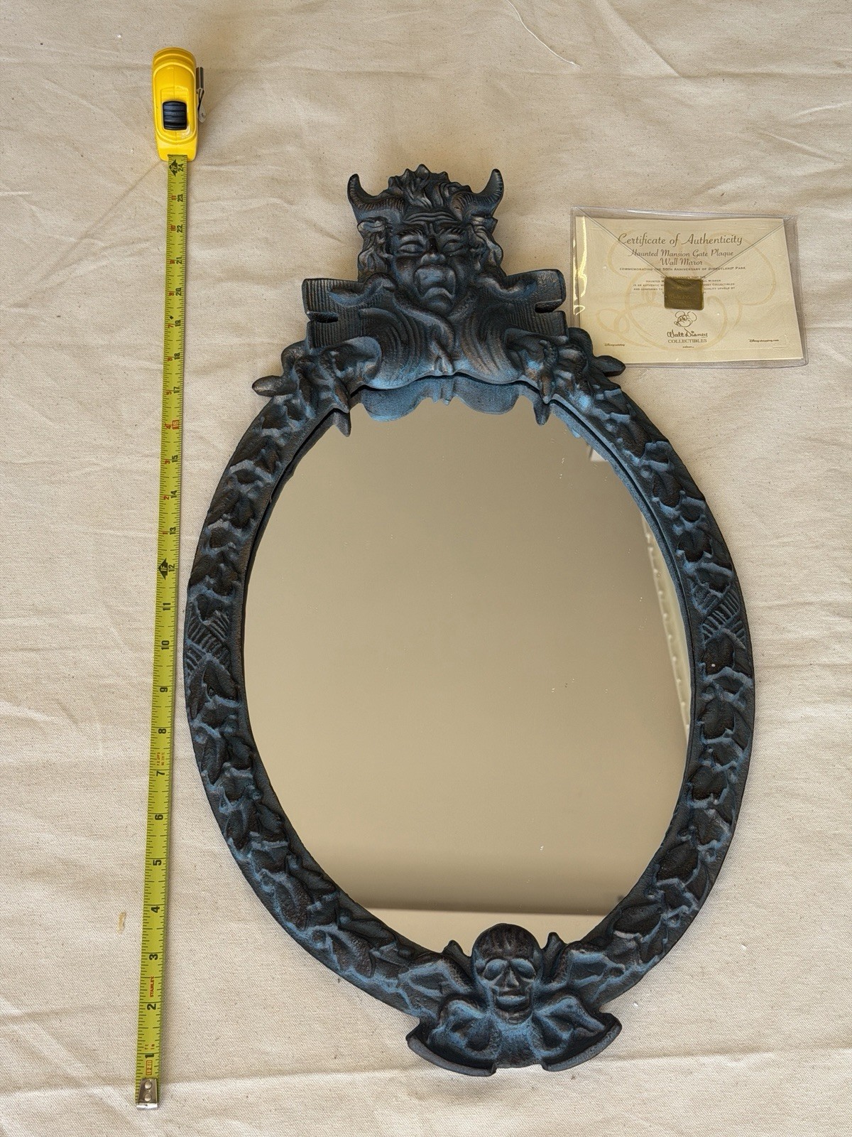 Disney Haunted Mansion 50th Anniversary Gate Plaque Wall Mirror LE 1500 NIB