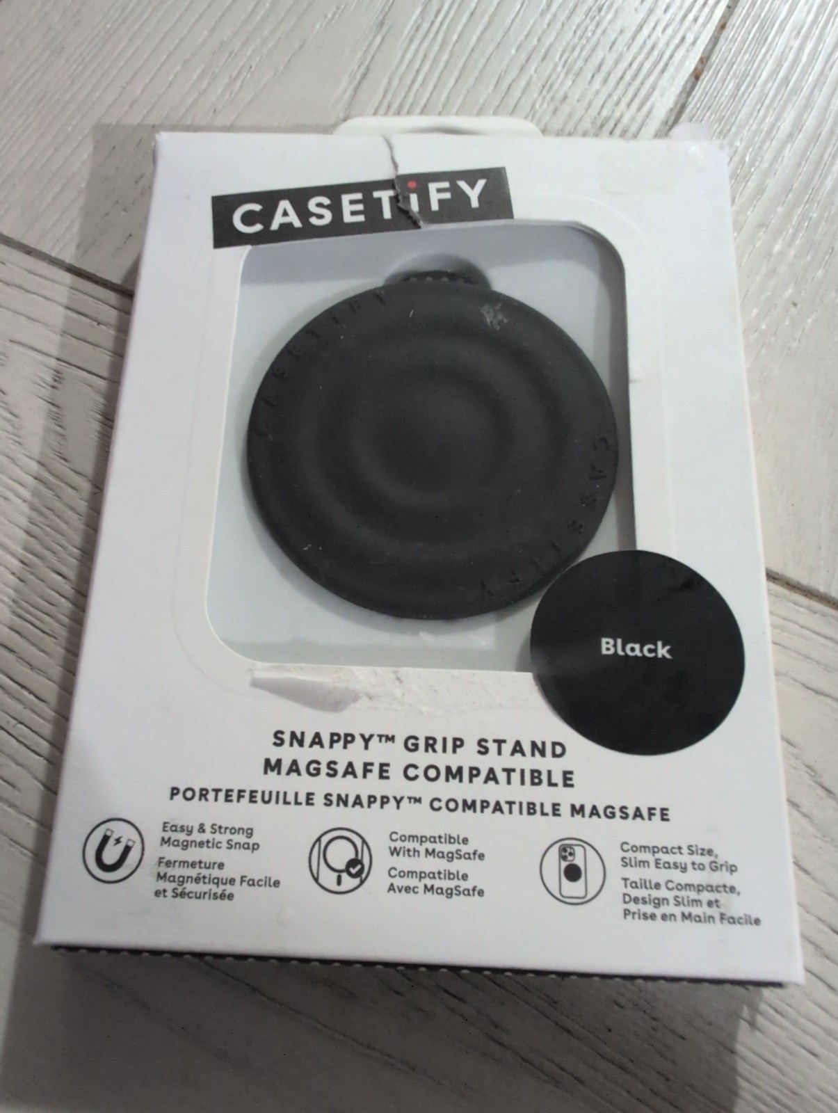 CASETiFY Snappy Ripple Grip MagSafe Stand Black OPEN BOX NEW CASETiFY Snappy Ripple Grip MagSafe Stand Black OPEN BOX NEW