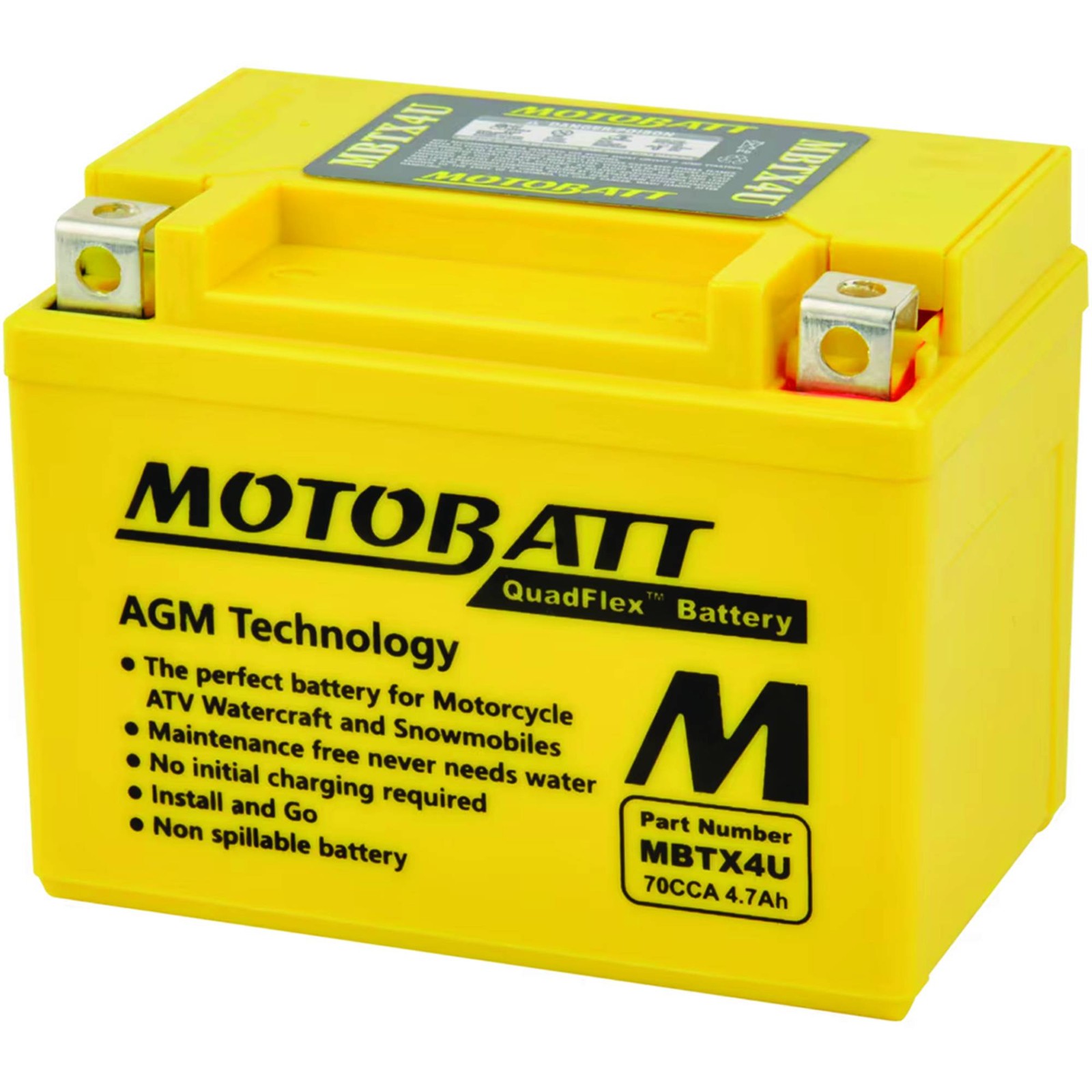 Motobatt Battery For Qianjiang ATV50 50cc All Years Motobatt Battery For Qianjiang ATV50 50cc All Years