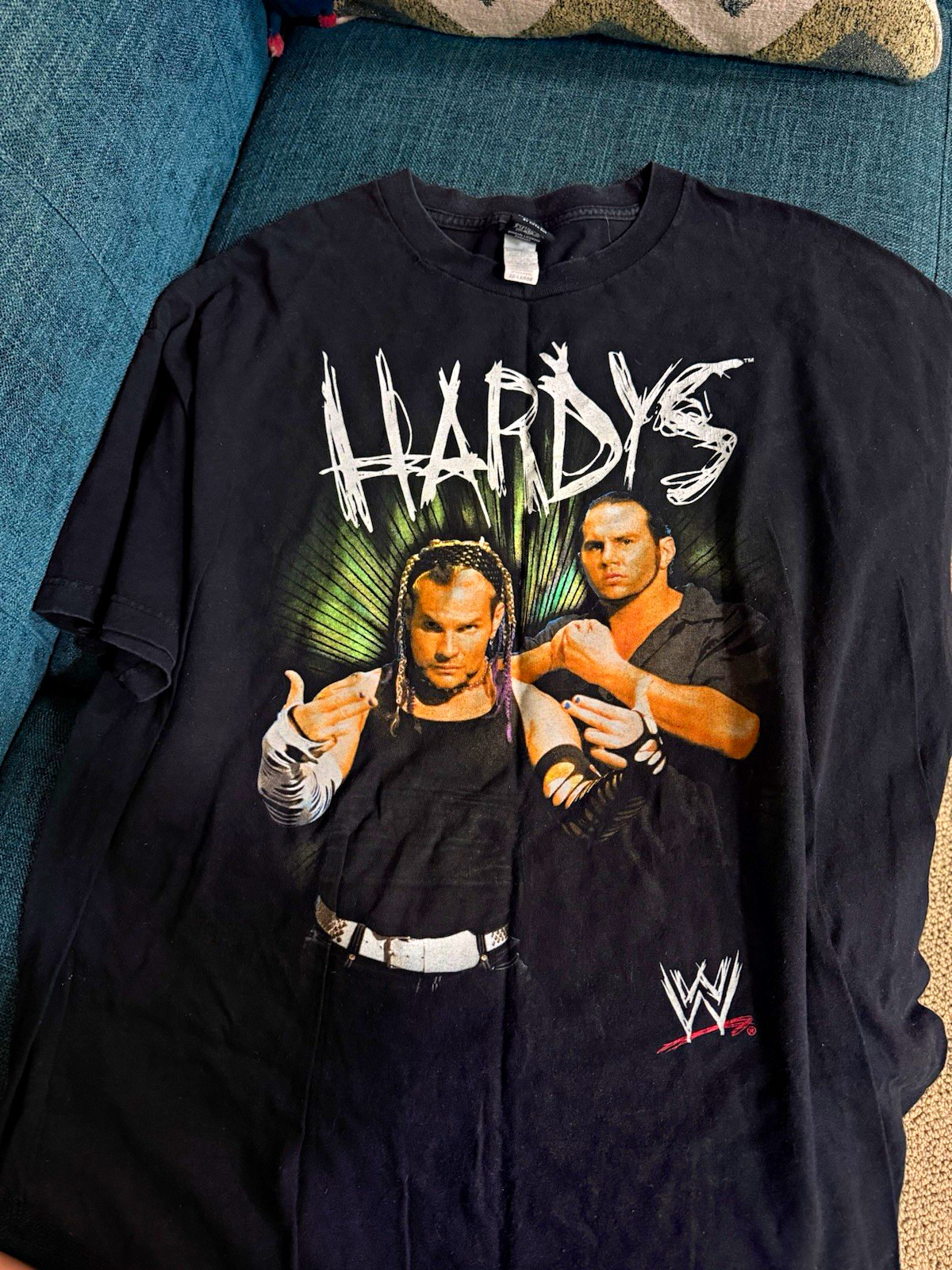 Vintage WWE Hardy Boyz The Hardys Shirt Black/Green 2X-Large Licensed Vintage WWE Hardy Boyz The Hardys Shirt Black/Green 2X-Large Licensed