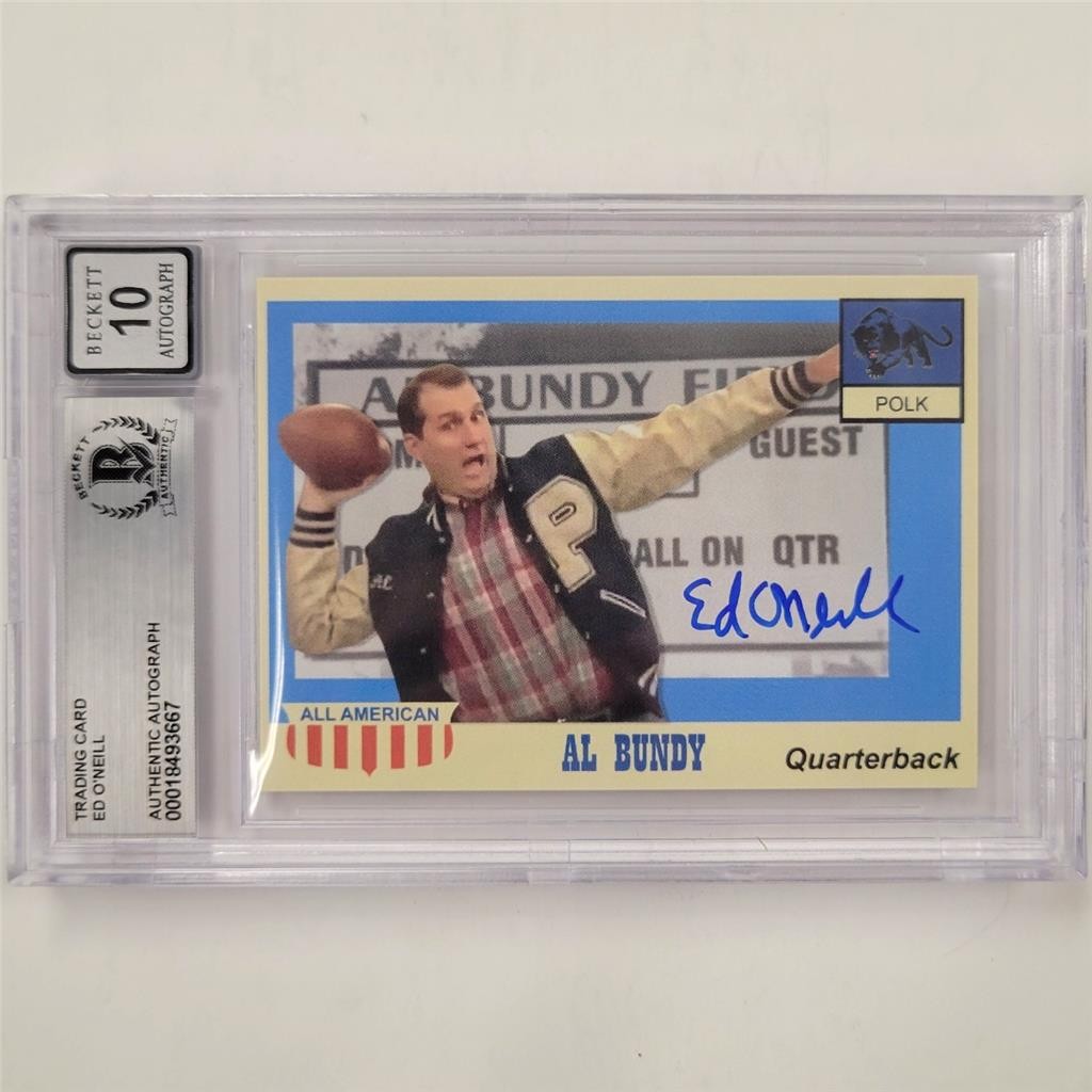 Ed O'Neill signed Al Bundy #33 Polk High trading card ~ Beckett BAS 10 Auto Ed O'Neill signed Al Bundy #33 Polk High trading card ~ Beckett BAS 10 Auto