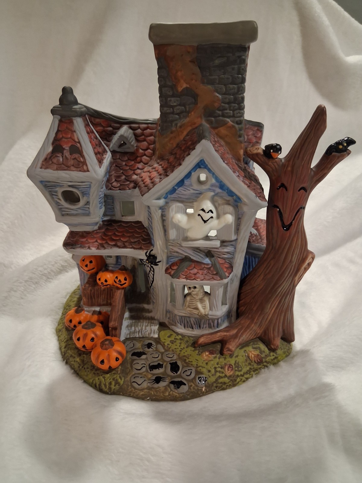 PartyLite Ghostly Tealight Halloween Haunted House Vintage NO Spinning Ghost PartyLite Ghostly Tealight Halloween Haunted House Vintage NO Spinning Ghost