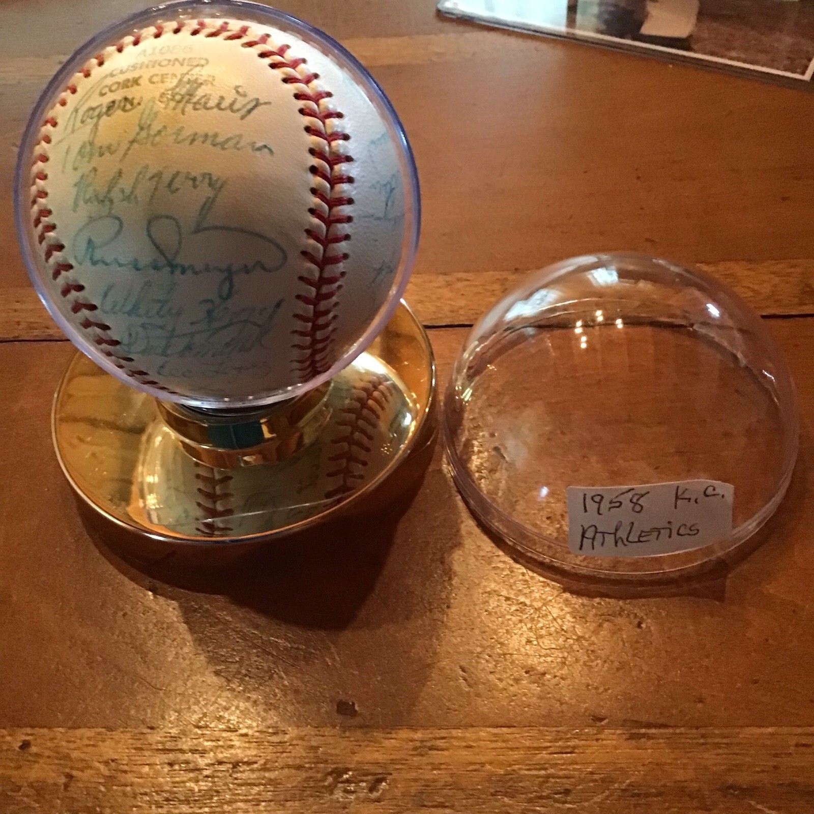 Roger Maris Signed 1958 KC Athletics Team Signed Baseball “27” Signatures  NICE