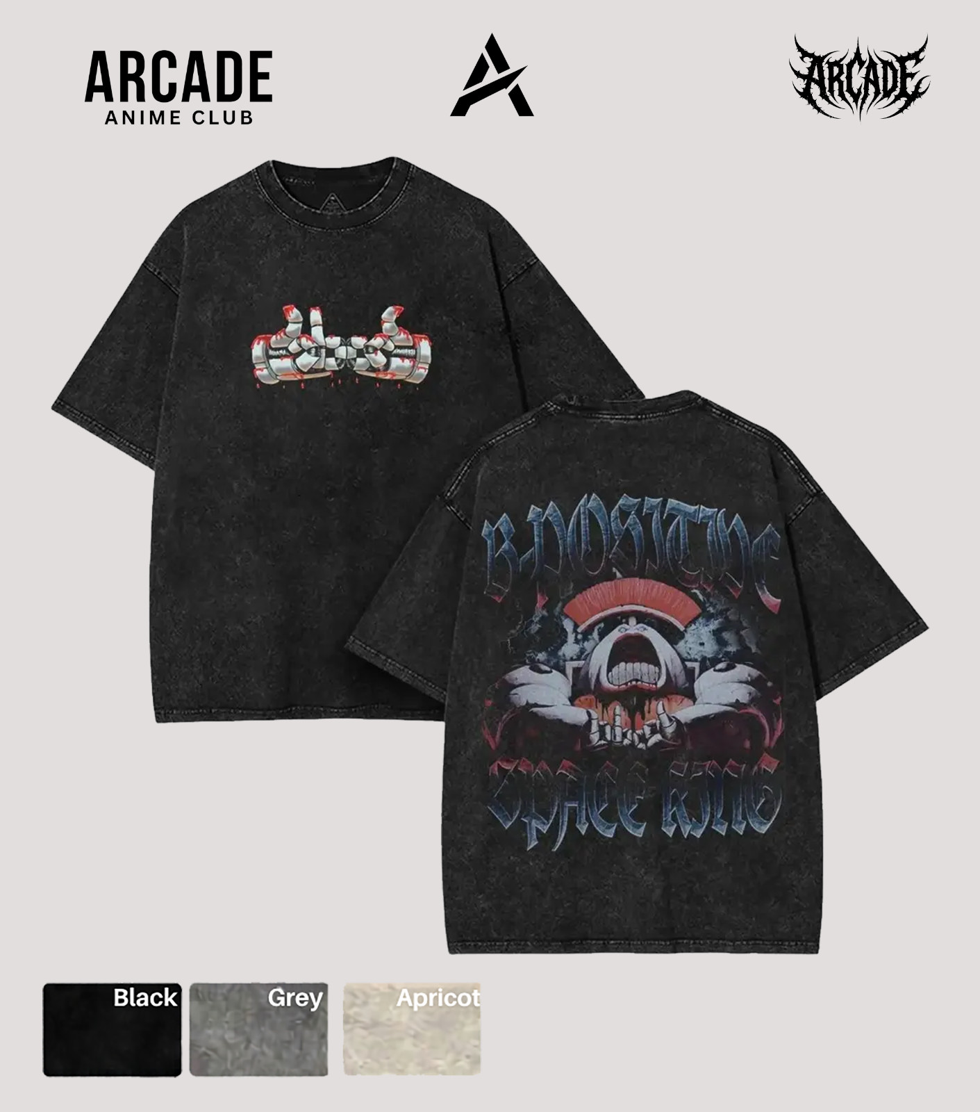 Arcade Anime Club B-Positive Space Ring Vintage T-Shirt