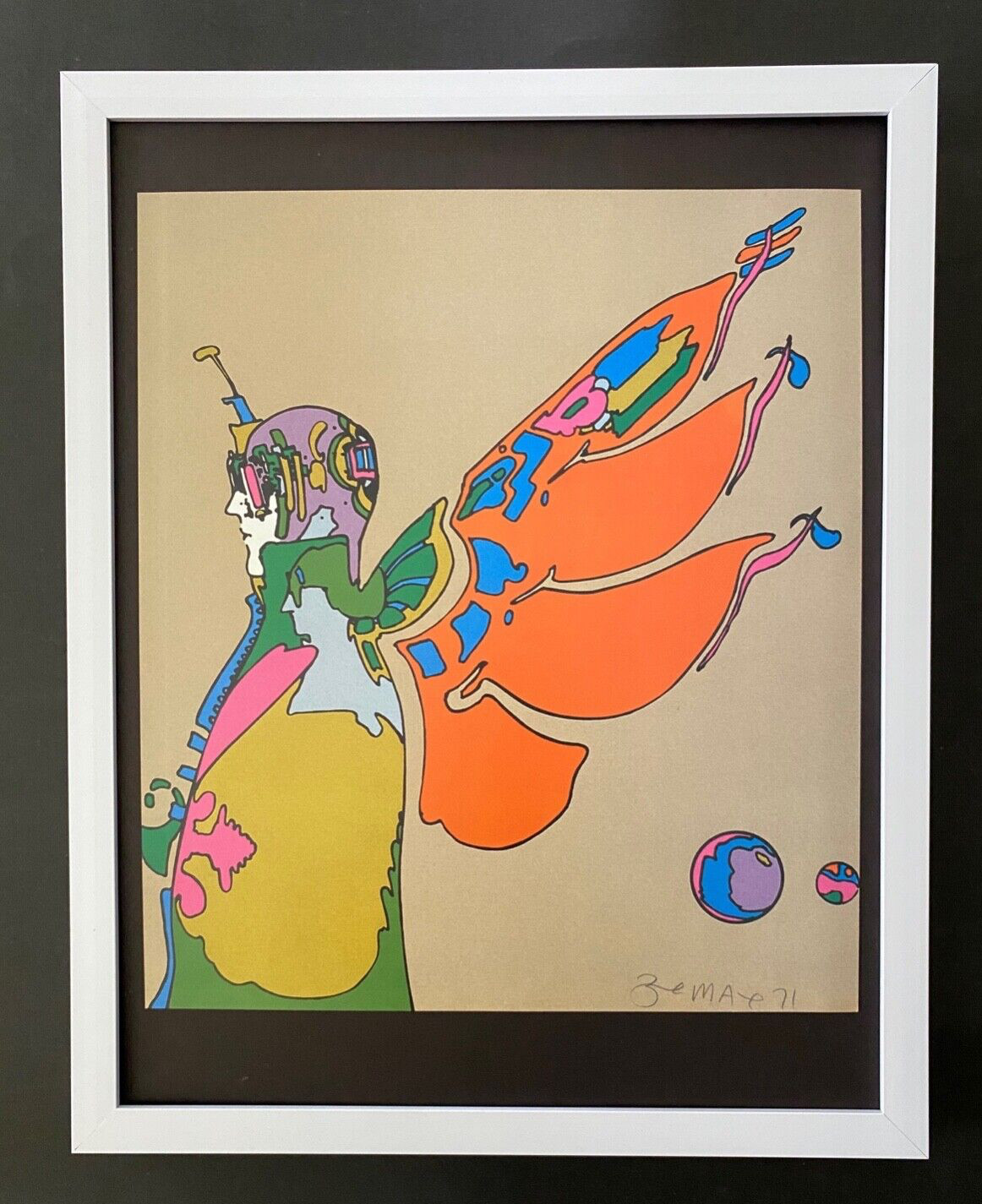PETER MAX + BEAUTIFUL + SIGNED PRINT + NEW FRAME PETER MAX + BEAUTIFUL + SIGNED PRINT + NEW FRAME