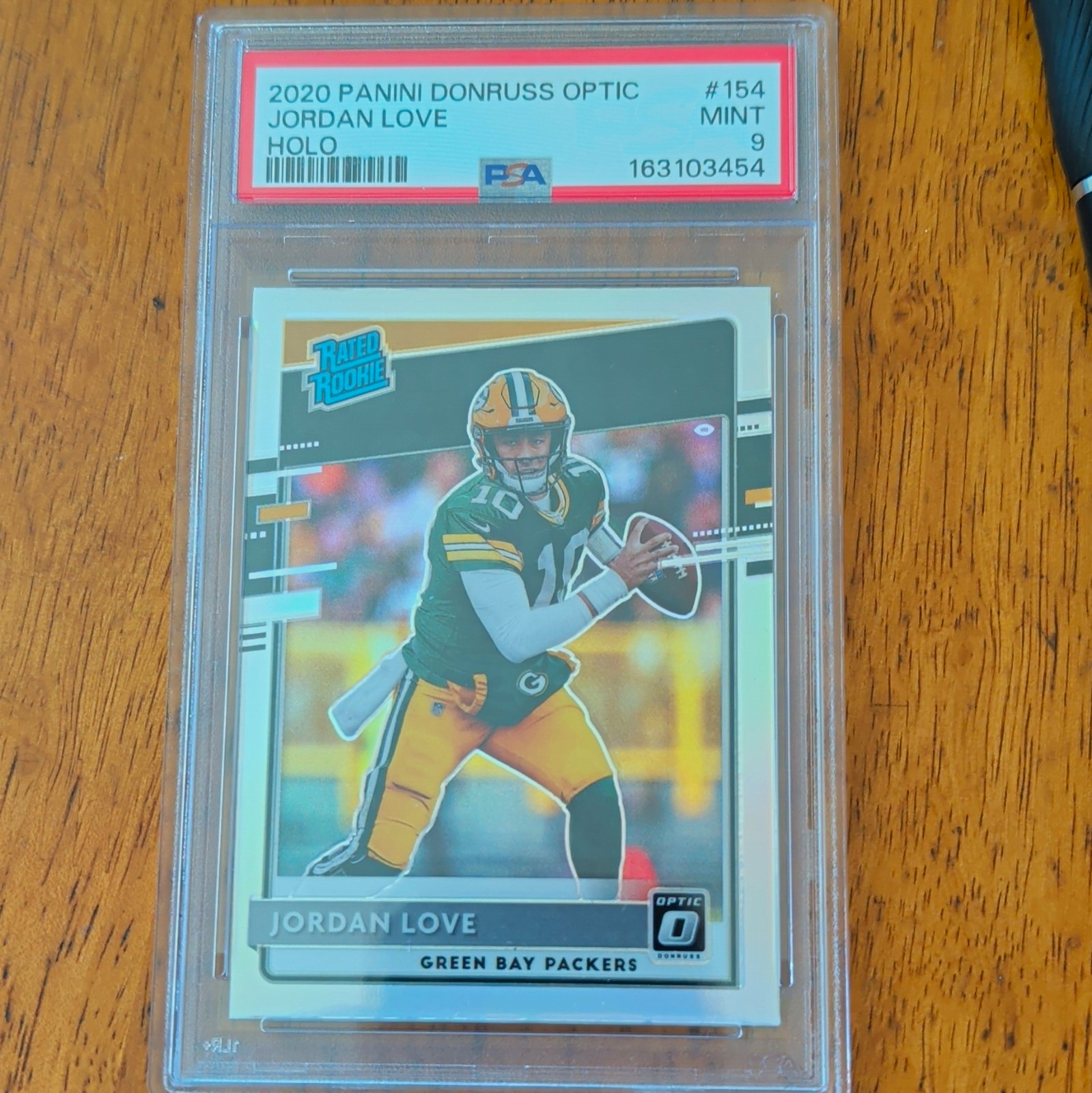 Panini 2020 Donruss Optic Jordan Love Rated Rookie Holo Prizm #154 PSA 9 Panini 2020 Donruss Optic Jordan Love Rated Rookie Holo Prizm #154 PSA 9
