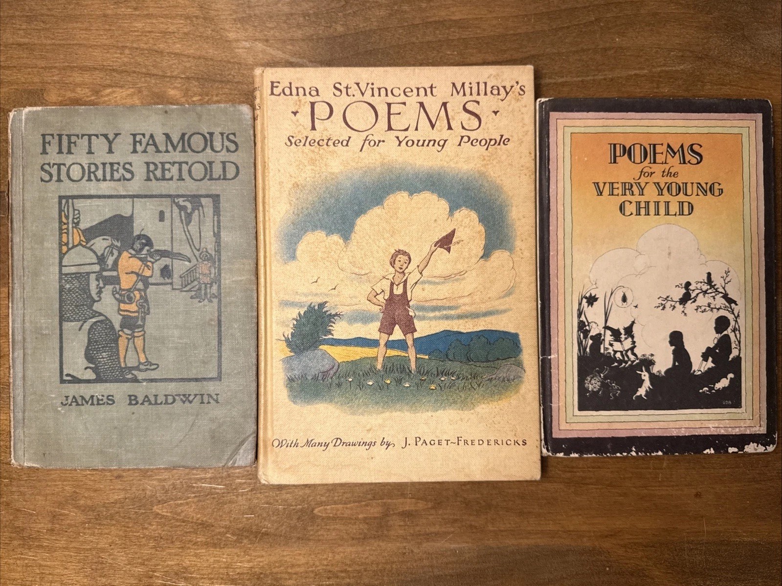 Vintage Antique Children’s Poetry Book Lot Baldwin Millay Whitman 1920s 1930s