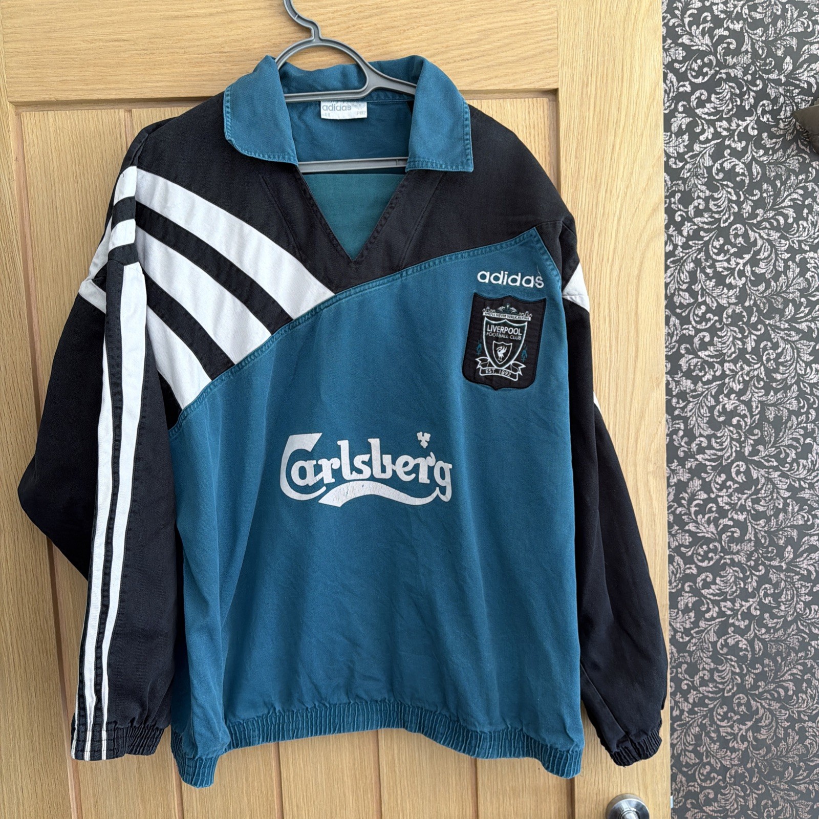 RARE Liverpool 1995 96 Adidas Training Drill Top Carlsberg Size 38/40 Vintage