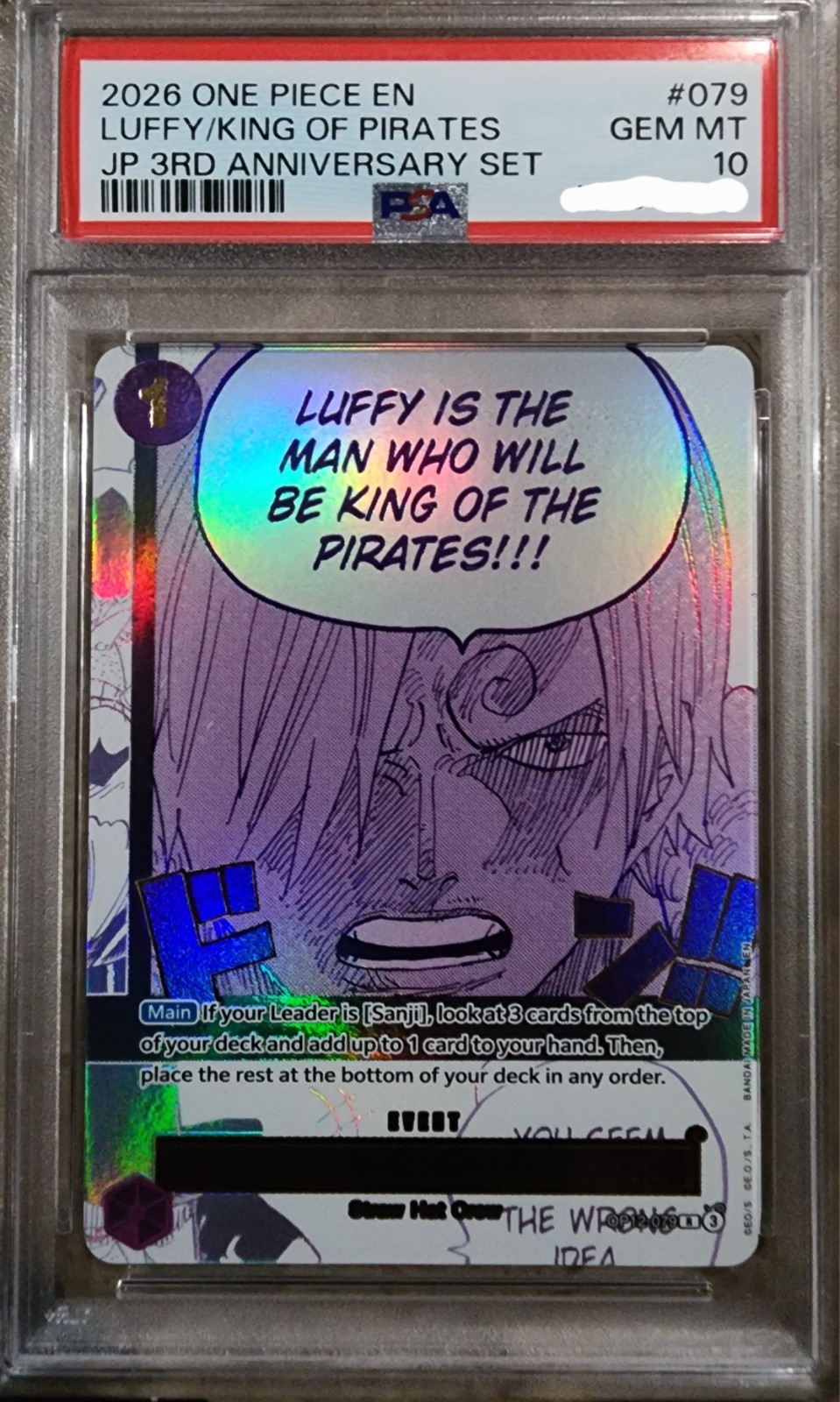 2026 ONE PIECE JPN 3RD ANV LUFFY IS MAN WHO WILL BE KING OF THE PIRATES PSA 10 2026 ONE PIECE JPN 3RD ANV LUFFY IS MAN WHO WILL BE KING OF THE PIRATES PSA 10