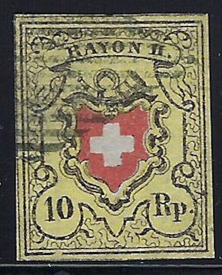 Switzerland, 1850, Scott #10, 10r Used, Very Fine, with Rellstab Certificate