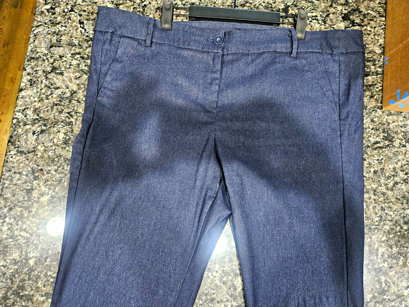 Lane Bryant Blue Solid Dress Pants Size 20 Plus Long Straight Stretch Button Lane Bryant Blue Solid Dress Pants Size 20 Plus Long Straight Stretch Button