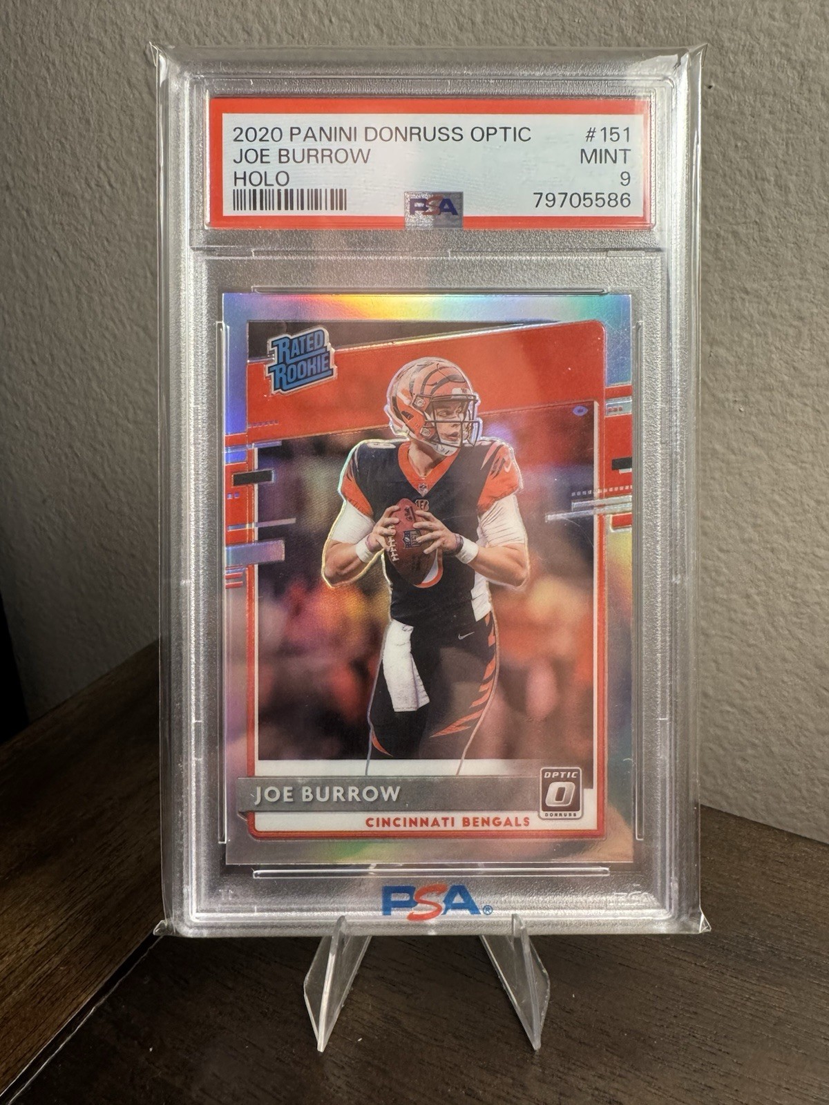 Panini 2020 Donruss Optic Rated Rookie Joe Burrow Holo Prizm #151 PSA 9 Panini 2020 Donruss Optic Rated Rookie Joe Burrow Holo Prizm #151 PSA 9
